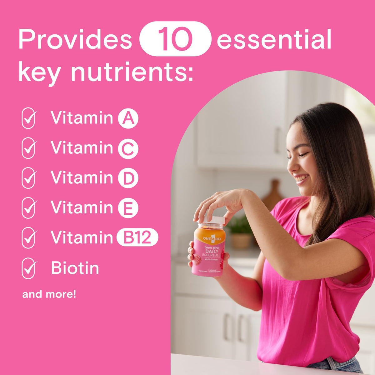 One A Day Teen Girl s Daily Essentials Multivitamin Gummies - ONE A DAY Official Imagery - 4