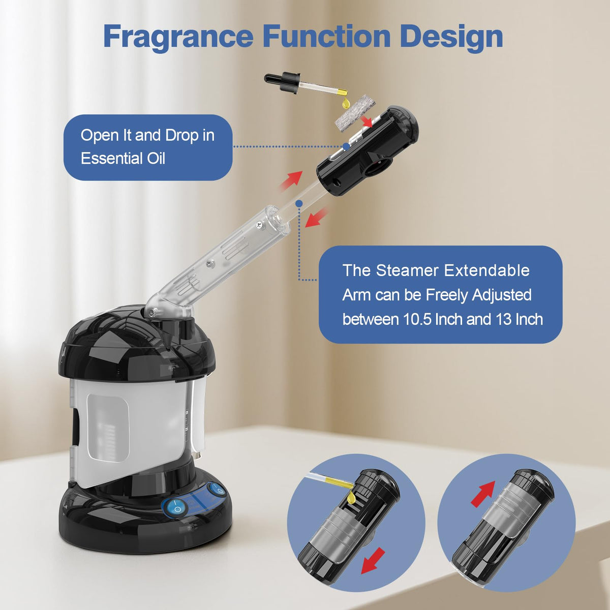 2 in 1 Hair Steamer for Natural Hair Ozone Facial Steamer - Kingsteam Official Imagery - 8