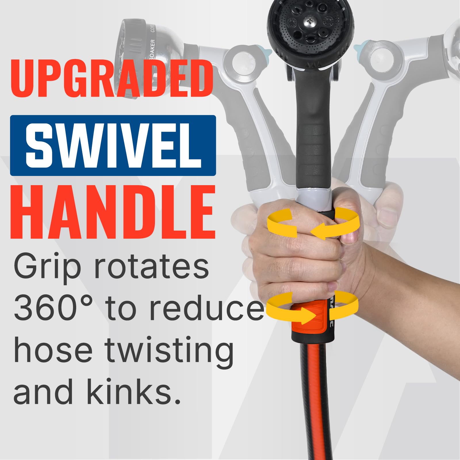 YAMATIC 100ft Flexible Garden Hose 5/8in I.D. with 360° Swivel Br - YAMATIC Official Product View 2