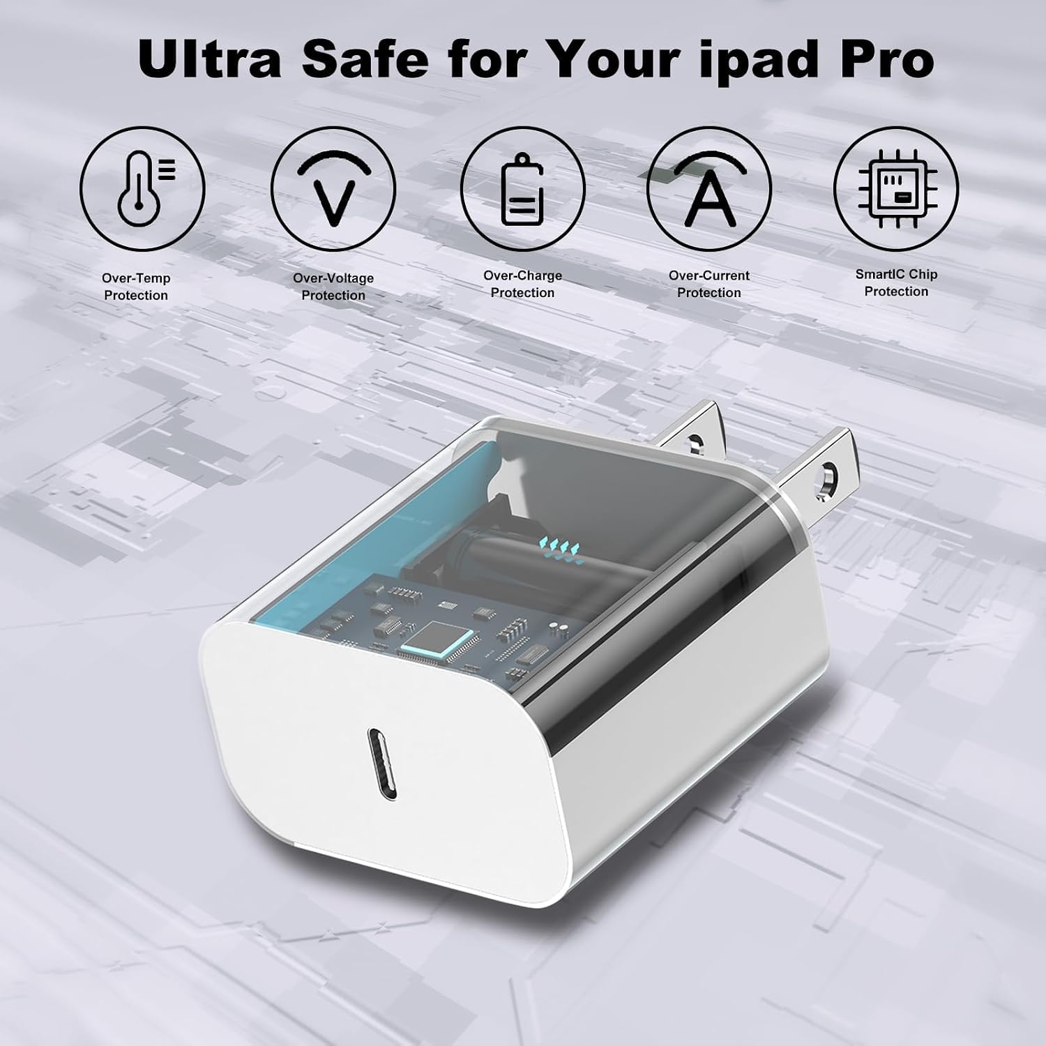 Icseio iPhone 17 16 15 Charger Fast Charging, 20W Apple iPad USB C Wall Charger - Icseio Official Product View 5