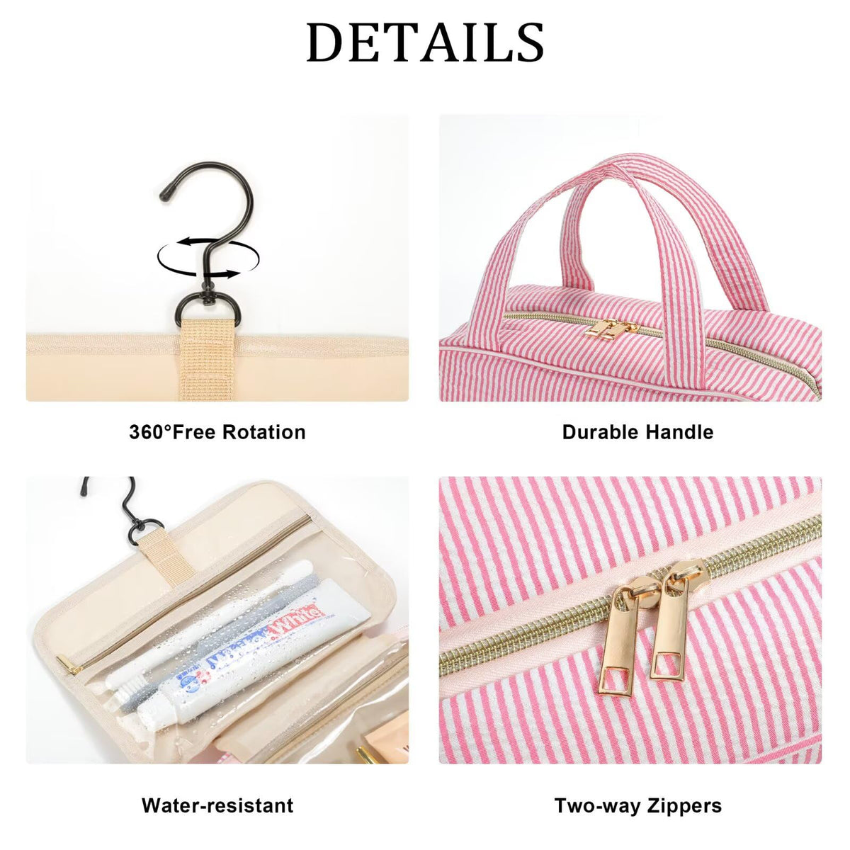YOOLIFE Initial Toiletry Bag Travel Makeup Bag for Women - YOOLIFE Official Imagery - 5