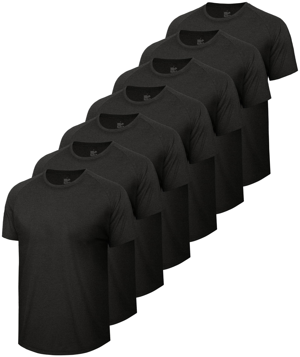 7 Pack Workout Shirts for Men Gym Athletic Short Sleeve - BOOJO Official Imagery - 2