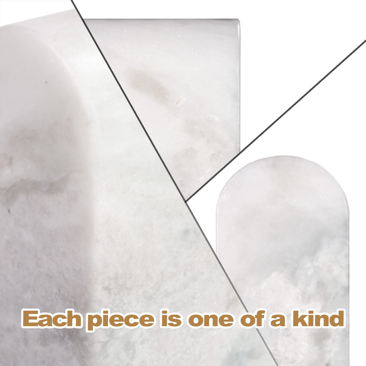 African Natural Marble Bookends for Shelves Non Slip Book - Koville Official Imagery - 7