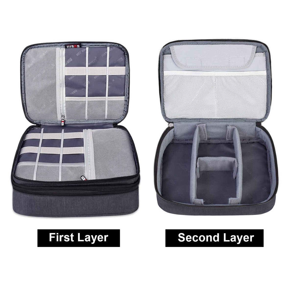 BUBM Electronic Organizer Double Layer Travel Gear Bag for - BUBM Official Imagery - 4