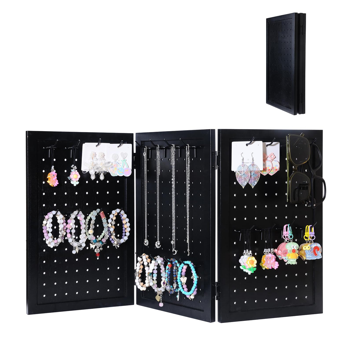 Wooden Jewelry Display Organizer with 24 Removable Black - humberboat Official Imagery - 2
