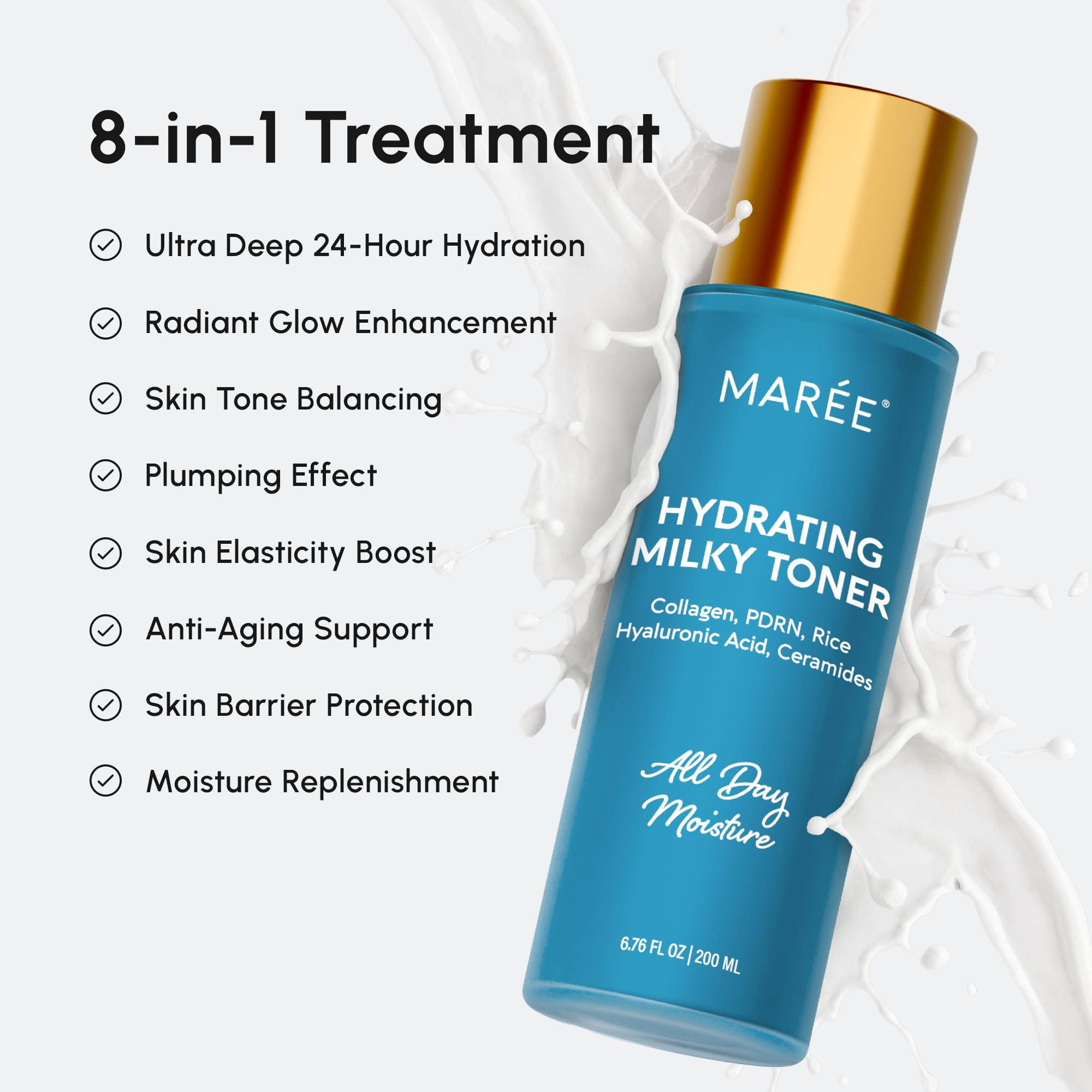MAREE Hydrating Milky Toner for Face with Rice Ferment, Niacinamide & Collagen - MAREE Official Product View 4