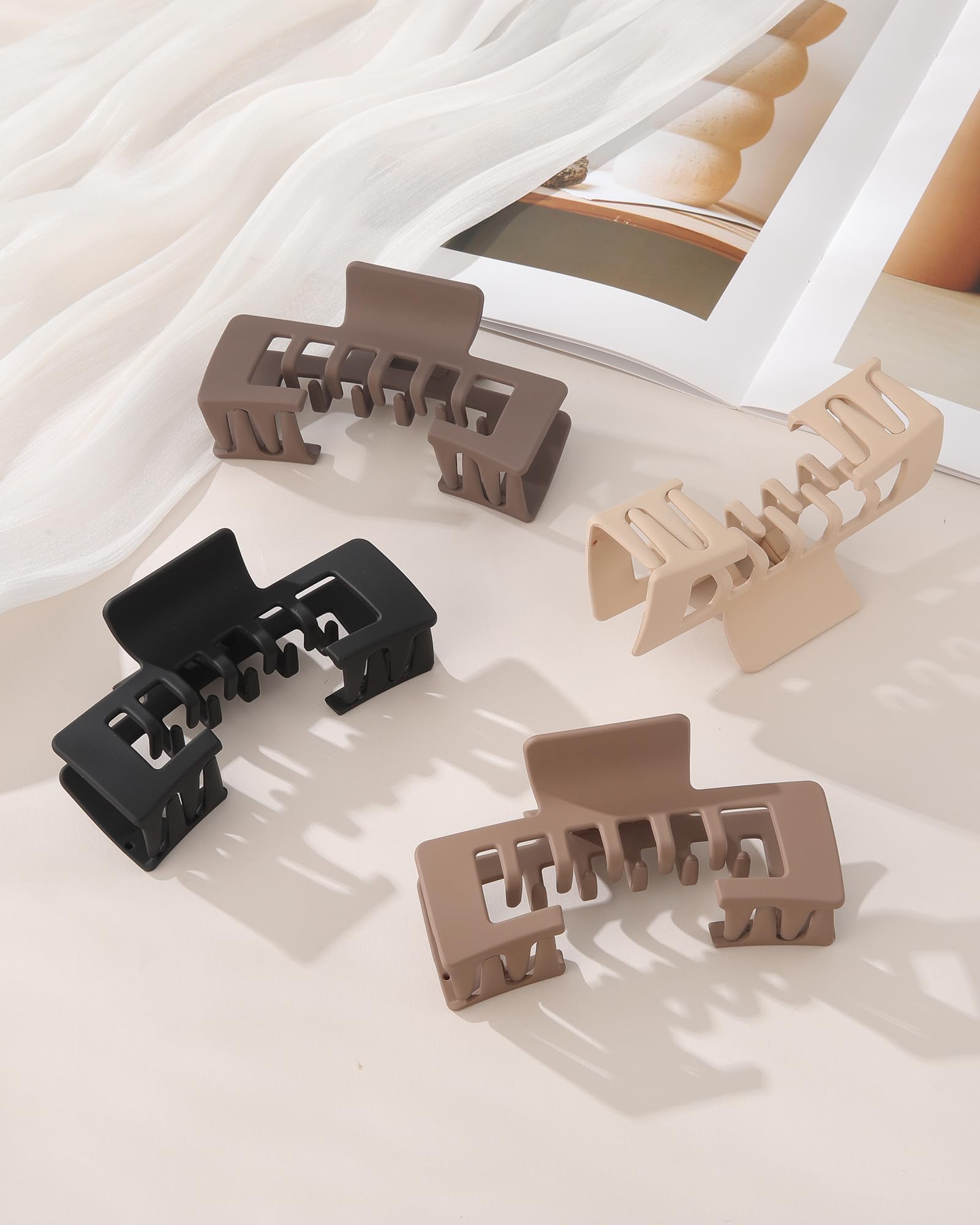 CHLINS 5" Extra Large Hat Claw Clips for Baseball Caps & Thick Hair, 4 - View 8