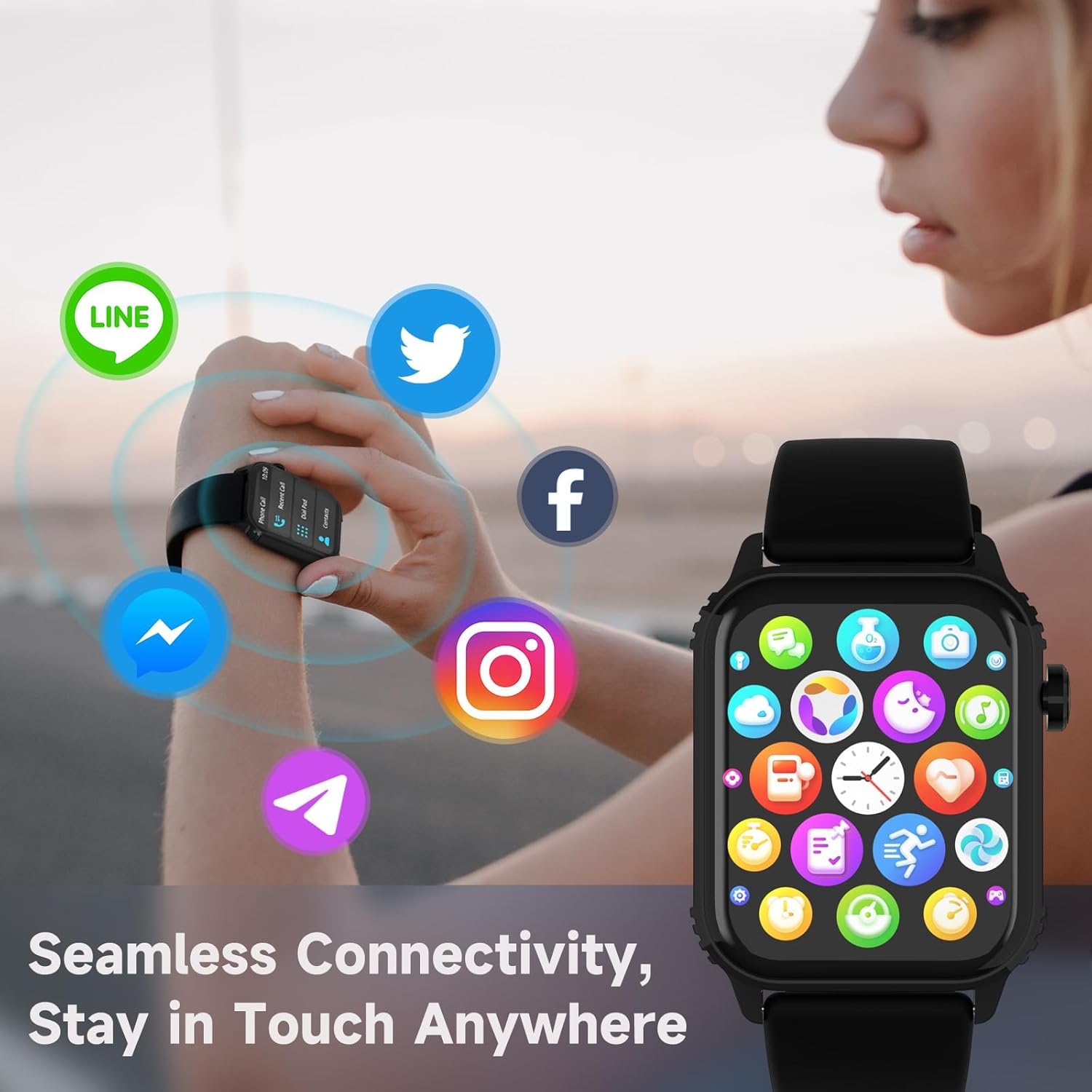 TRAUSI Smart Watch for Men, 120 Sports Modes Smartwatch with 1.83" HD, - View 4