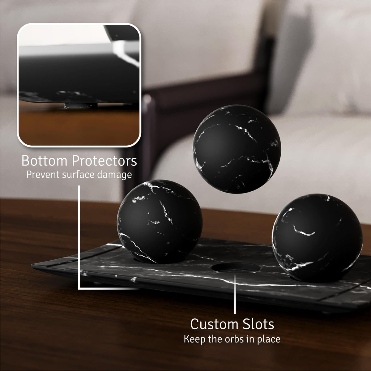 Creative Scents Black Marble Look Home Decor Bowl and Orb - Creative Scents Official Imagery - 6