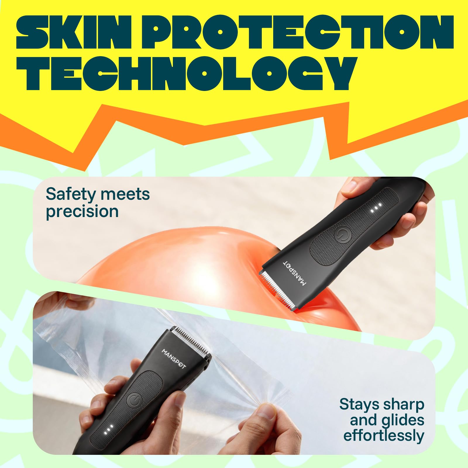 MANSPOT Manscape Groin & Body Hair Trimmer for Men, Electric Pubi by MANSPOT - Angle View 10