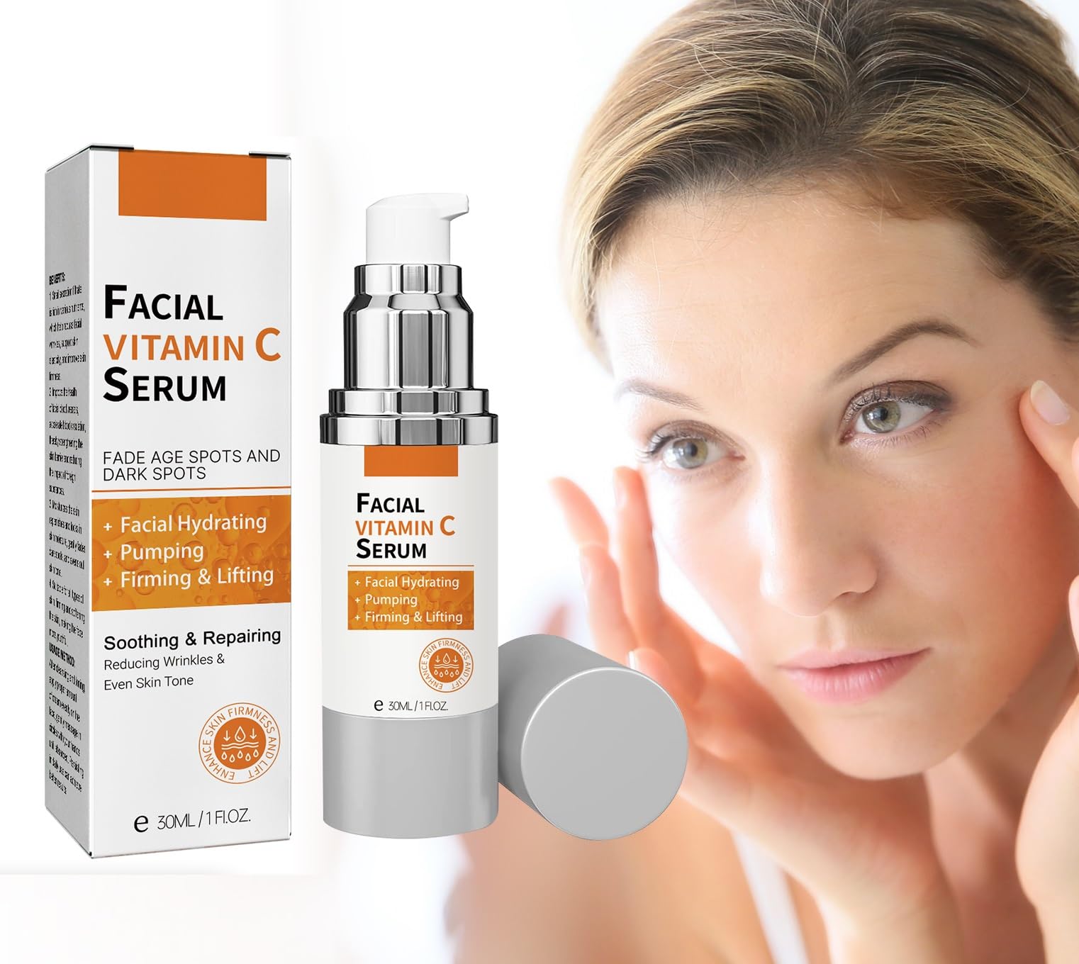 Facial Vitamin C Serum, 30ml, Firming &amp; Lifting, Fades Dark - ARANYA