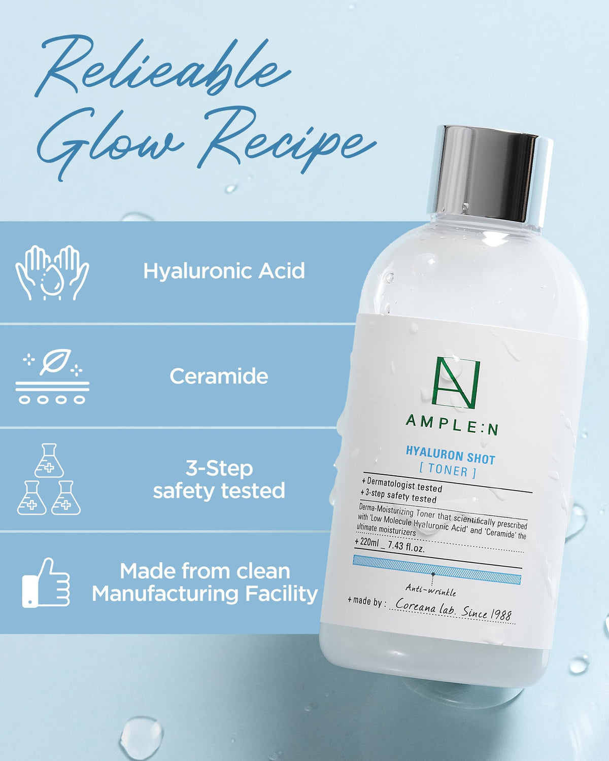 AMPLE N Lift Prep Duo Korean Peptide Face Ampoule Hyaluronic - CORÉANA Official Imagery - 8