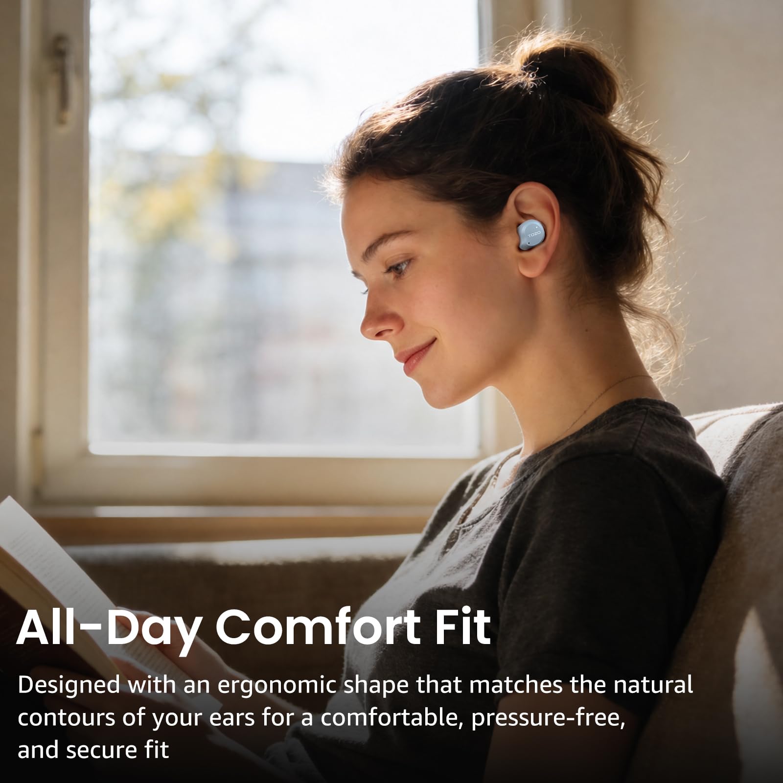 TOZO NC9 Hybrid Active Noise Cancelling Wireless Earbuds, 60H, LE - TOZO Official Product View 7