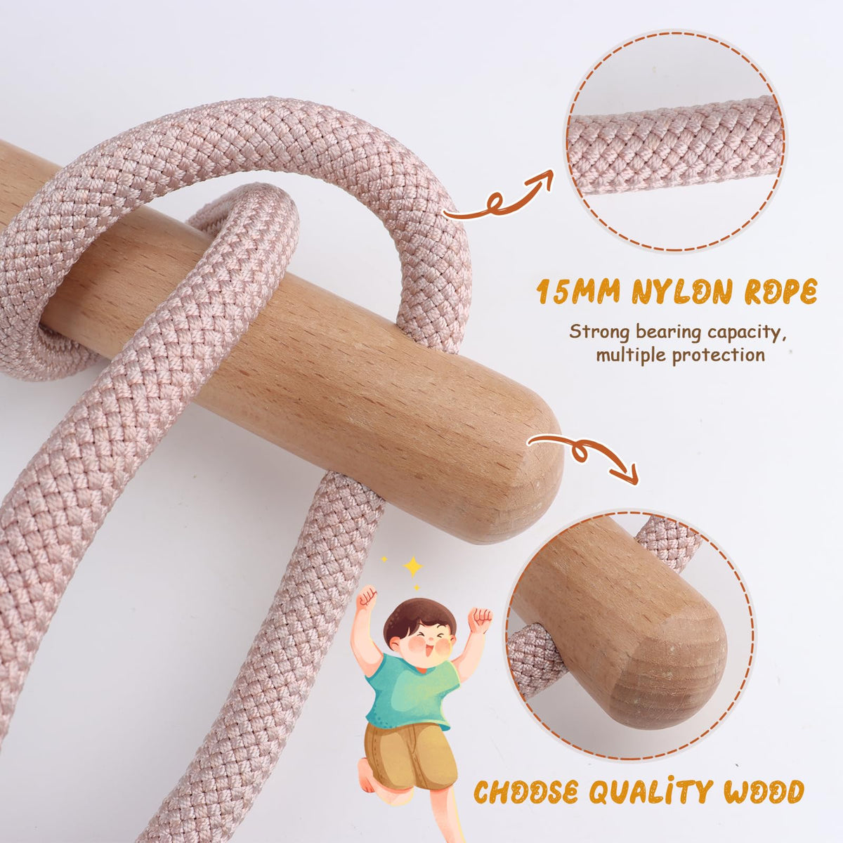 Goldmeet Outdoor Rope Bridge 2M 6 56FT Climbing Rope Ladder - Goldmeet Official Imagery - 4