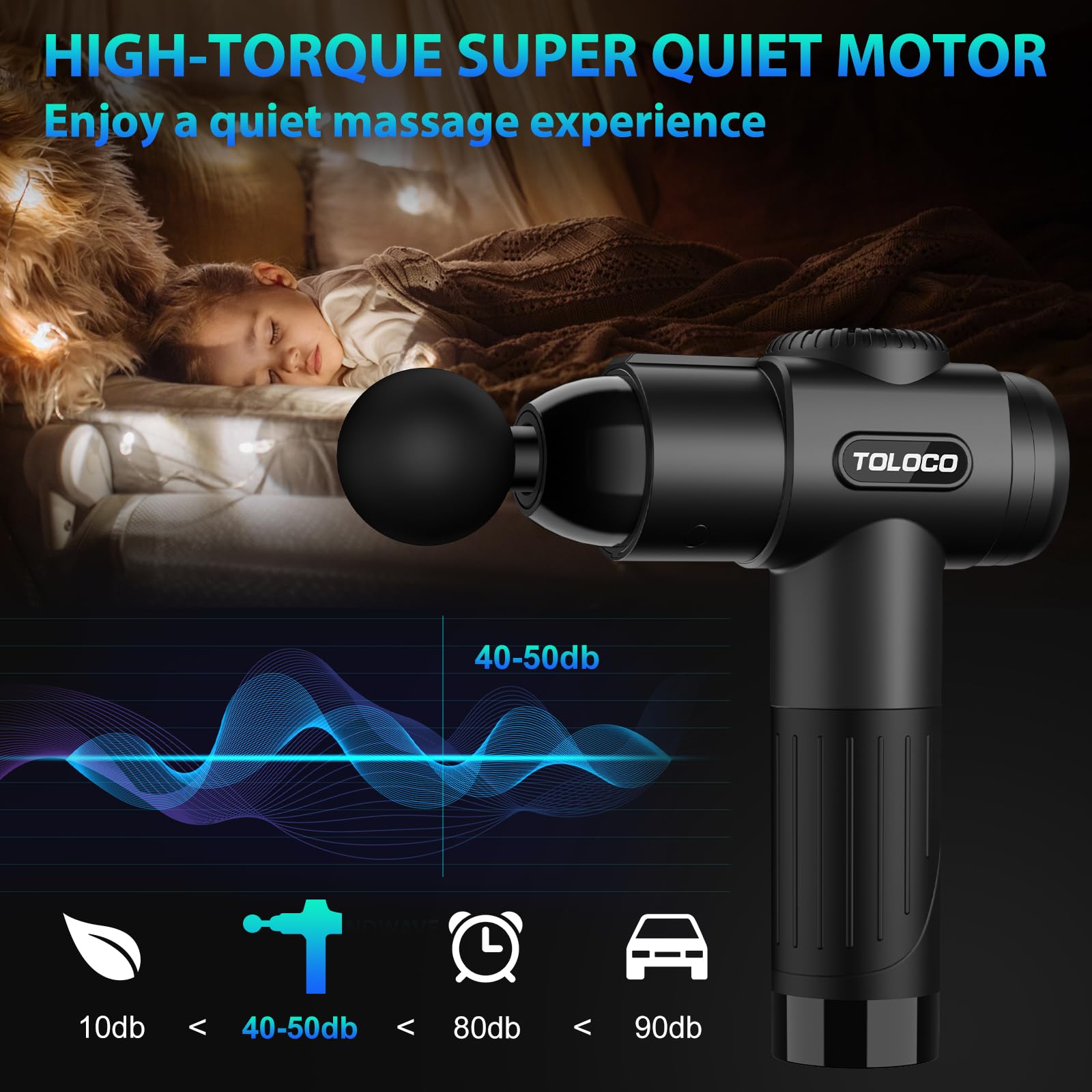 TOLOCO Massage Gun, Deep Tissue Back Massage for Athletes for Pai - TOLOCO Official Product View 3