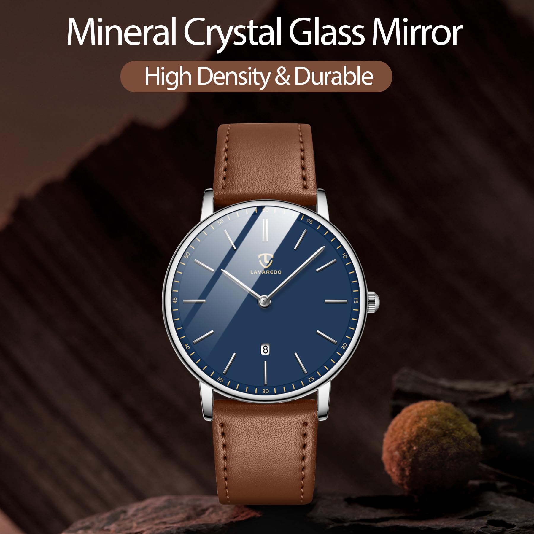 BEN NEVIS Watch, Mens Watch, Minimalist Fashion Simple Wrist Watch Analog Date with Leather Strap