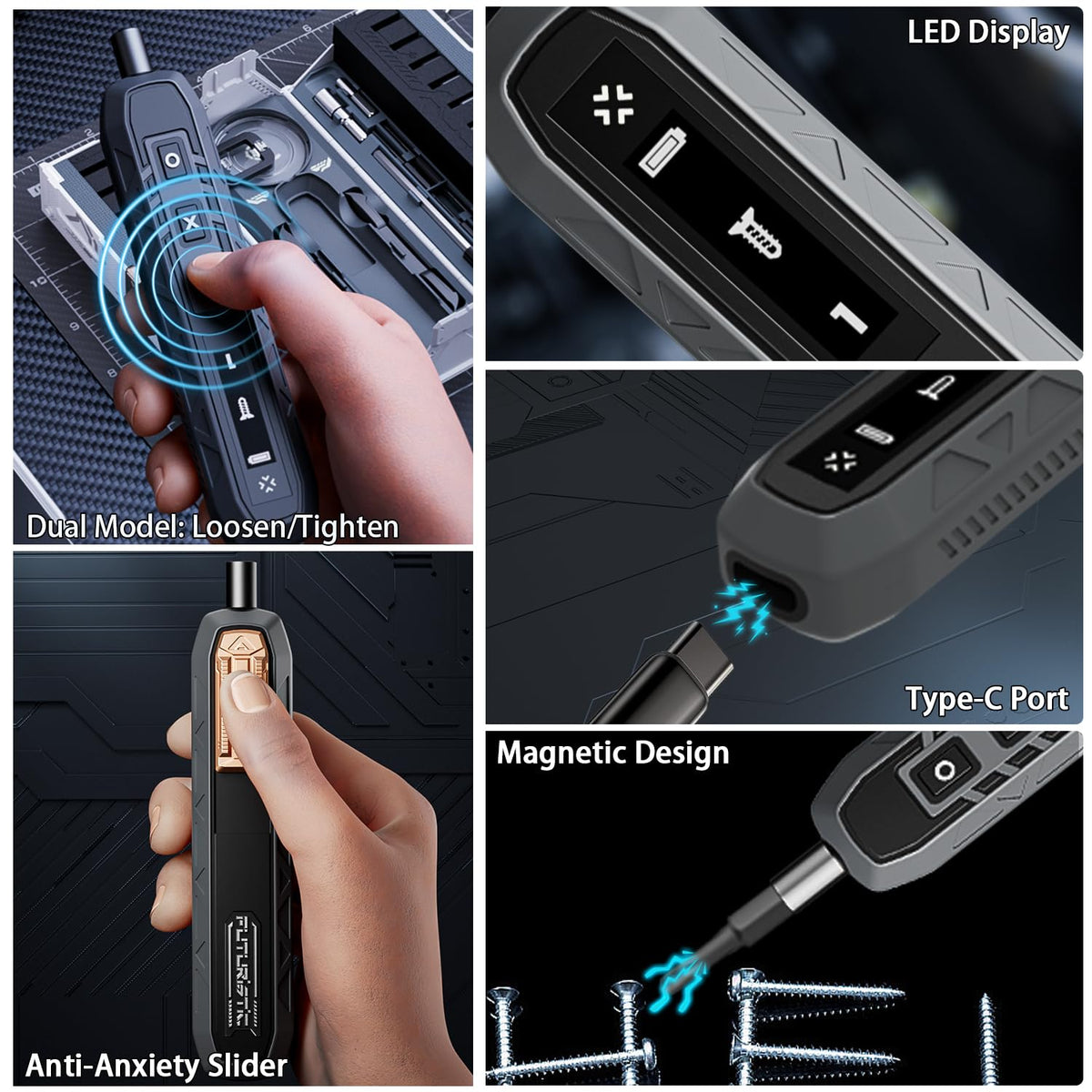 Electric Screwdriver Set 181 in 1 Cordless Screwdriver - ZNikoyidy Official Imagery - 5