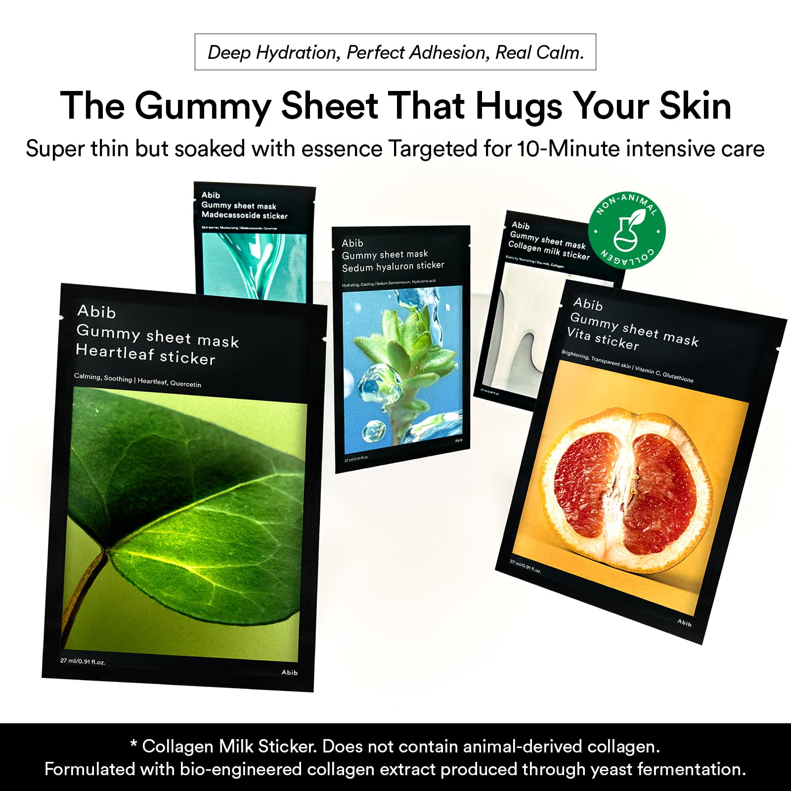 Abib Gummy Sheet Mask Heartleaf Sticker 10 Sheets (Soothing) I Korean Face Mask for Sensitive Skin, Soothing & Redness Relief, Daily Skincare Treatment, K-Beauty Sheet Mask - Abib Official Product View 3