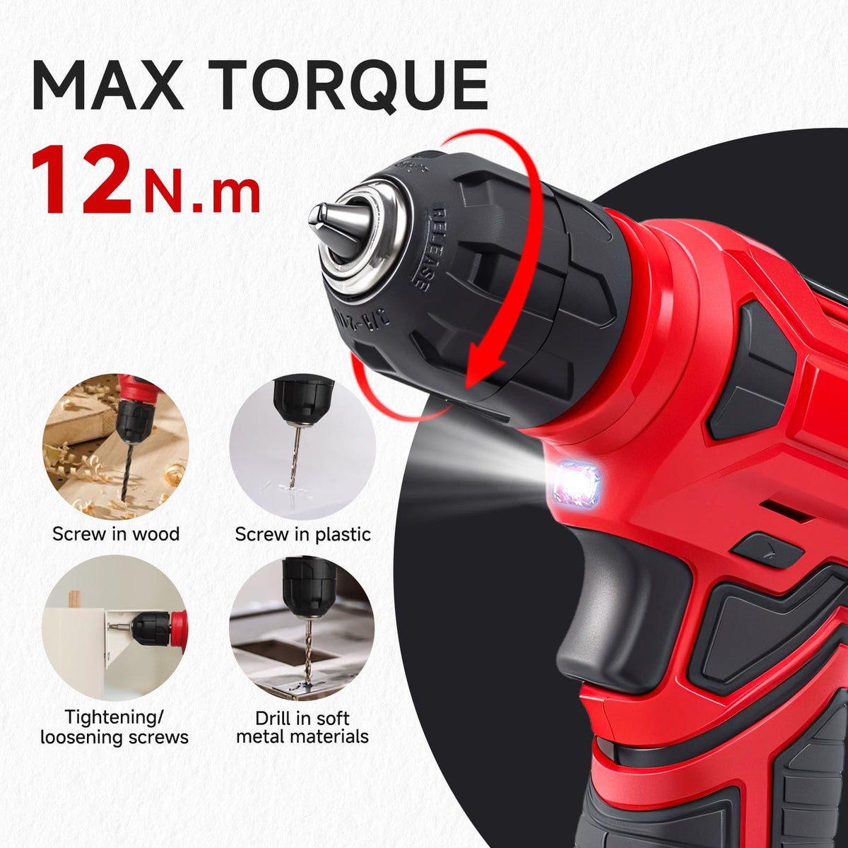 8V Cordless Drill Set 132 Piece Home Tool Set for DIY Home - prekull Official Imagery - 3