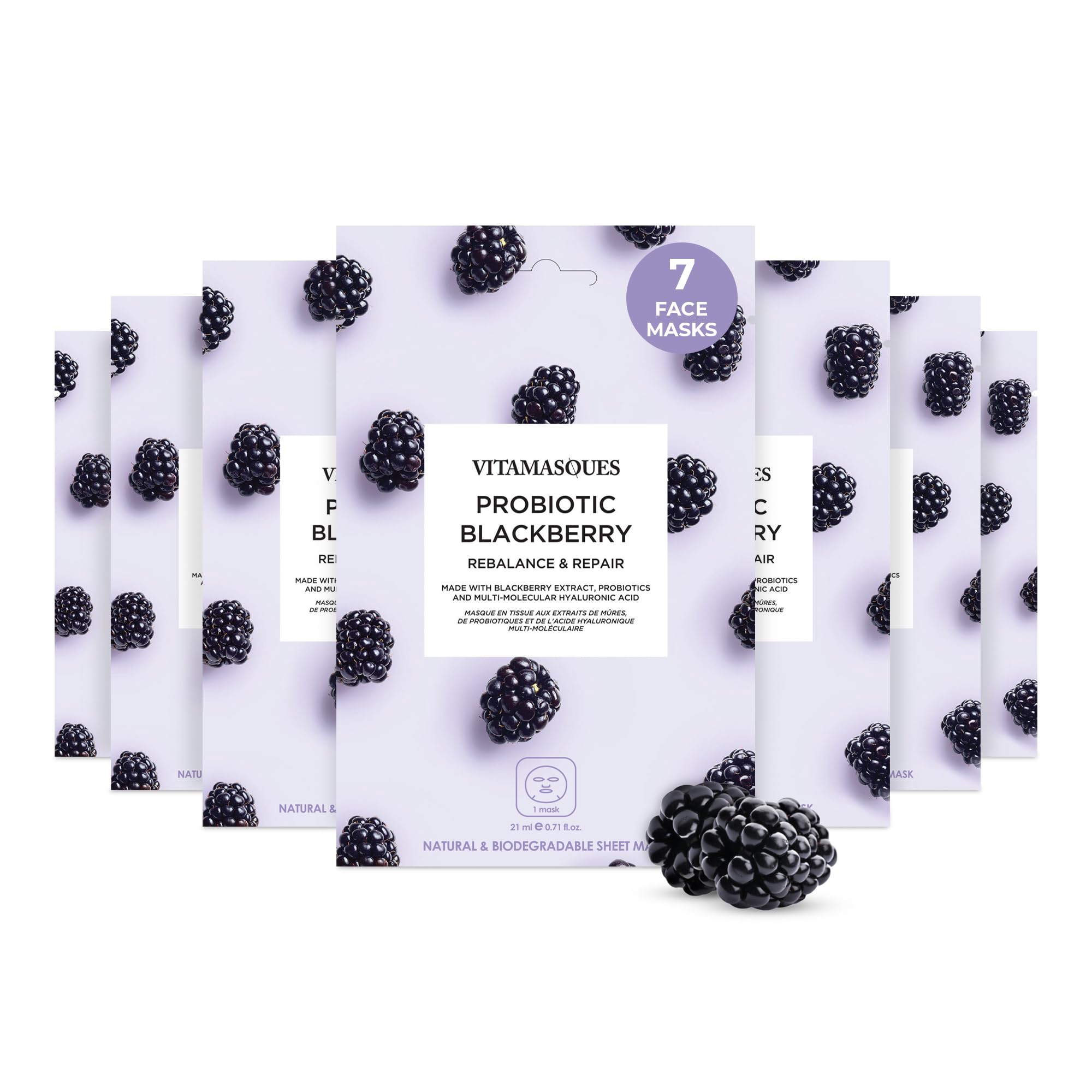 Vitamasques Korean Face Mask Set, 7-Pack Juicy Collection - Vitamasques