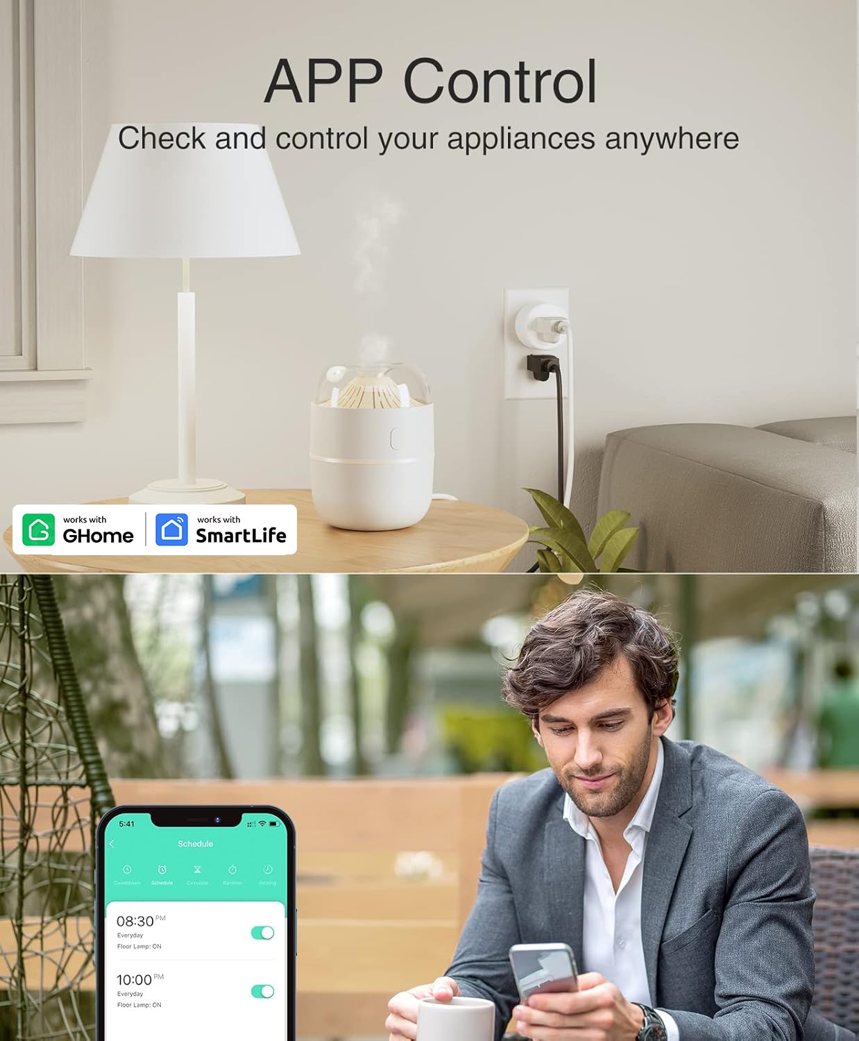 GHome Smart Plug Mini, WiFi Smart Outlet Plug Works with Alexa and Google Home, - GHome Smart Official Product View 5