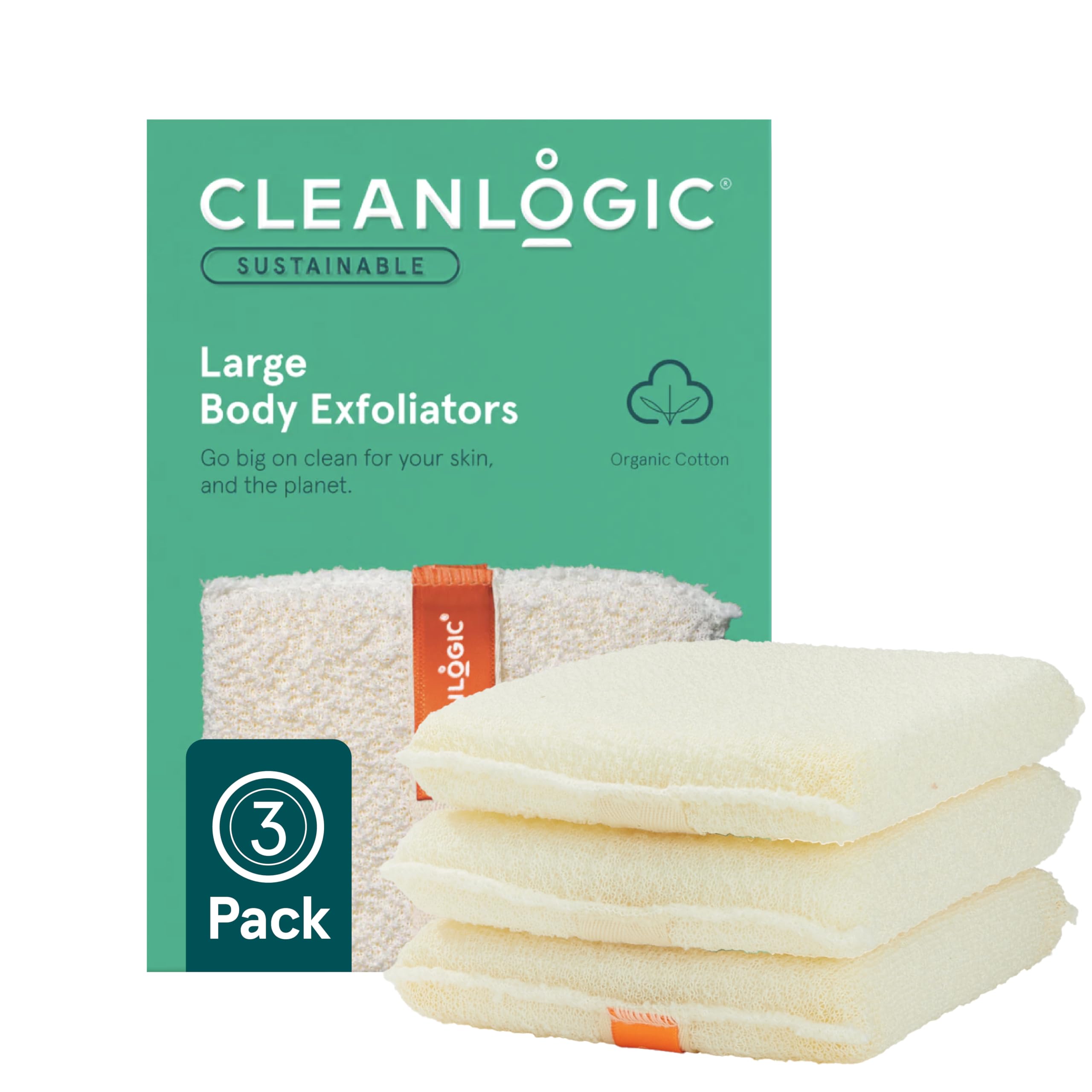 Cleanlogic Organic Cotton Small Exfoliating Body Scrubber – Deep Cleansing - Cleanlogic Official Product View 7