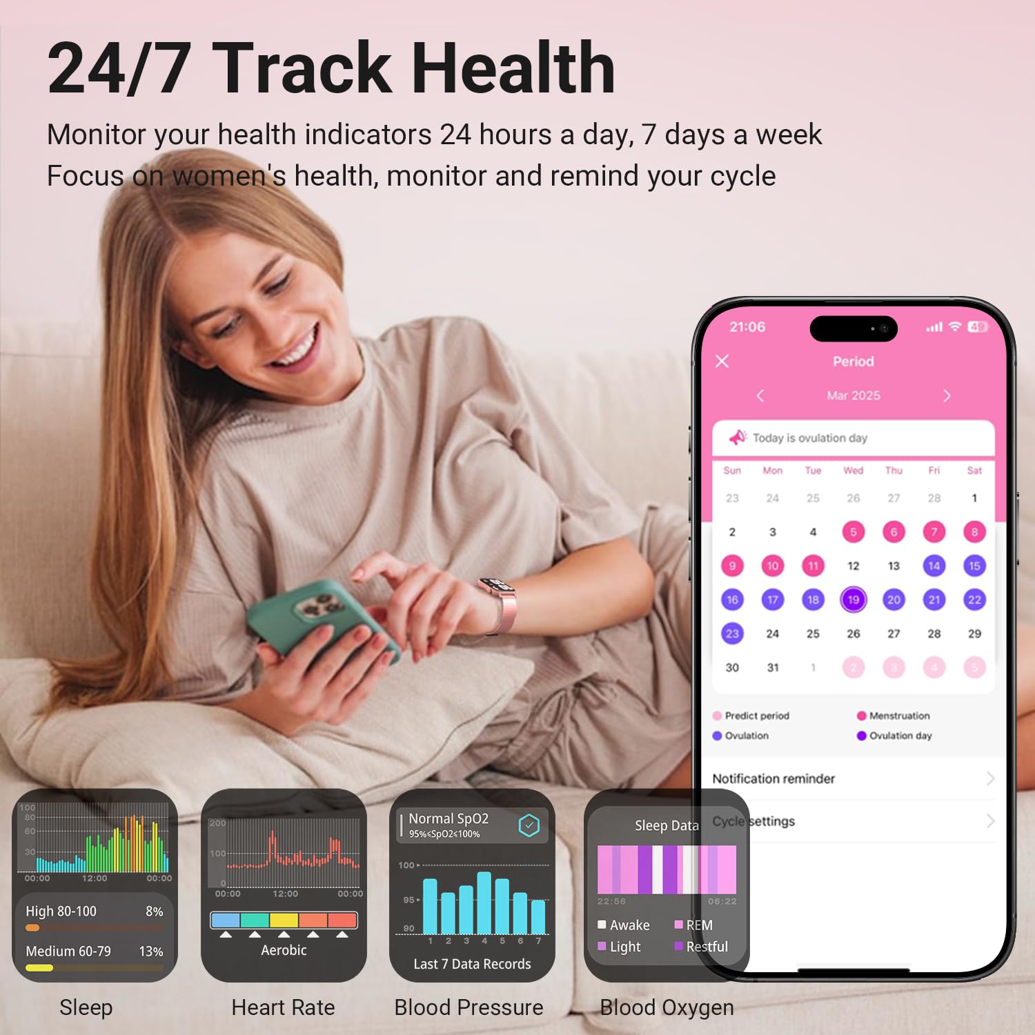 Trendia Smart Watches for Women - 1.83'' HD 2026 Fitness Tracker with - View 4