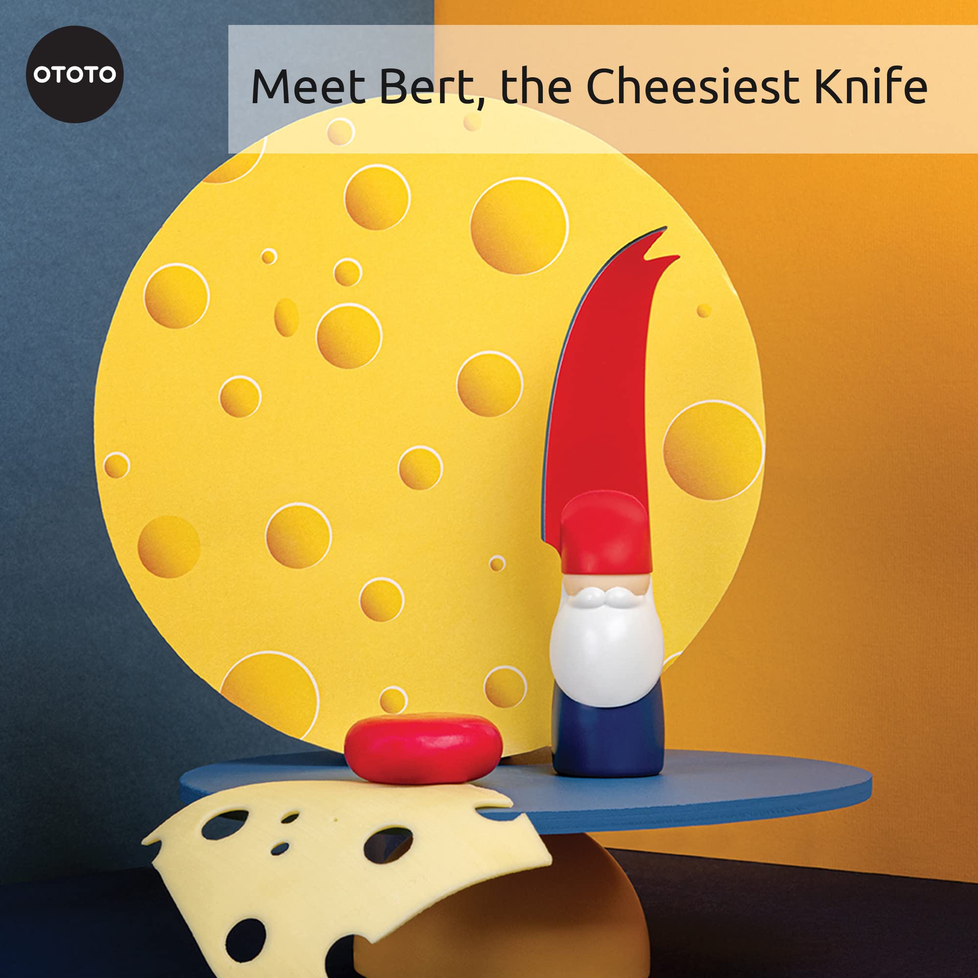 OTOTO Bert Cheese Knife, Gnome-Themed Multifunctional Knife for Cheese - View 3