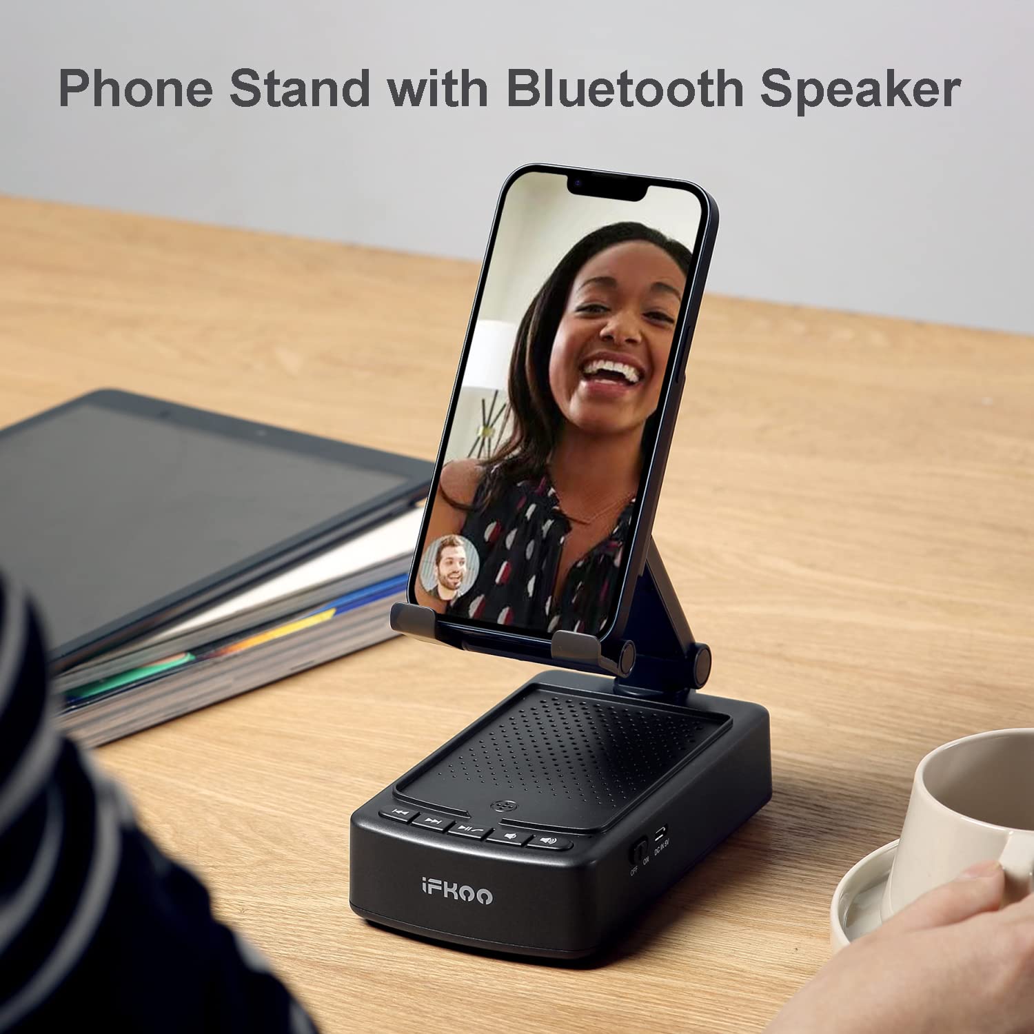 iFkoo Gifts for Men Women, Phone Stand with Bluetooth Speaker BT5 - iFkoo Official Product View 2