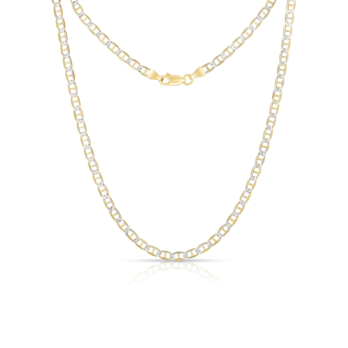 NYC Sterling 925 14K Yellow Gold Plated Solid Marina Link - NYC Sterling Official Imagery - 2