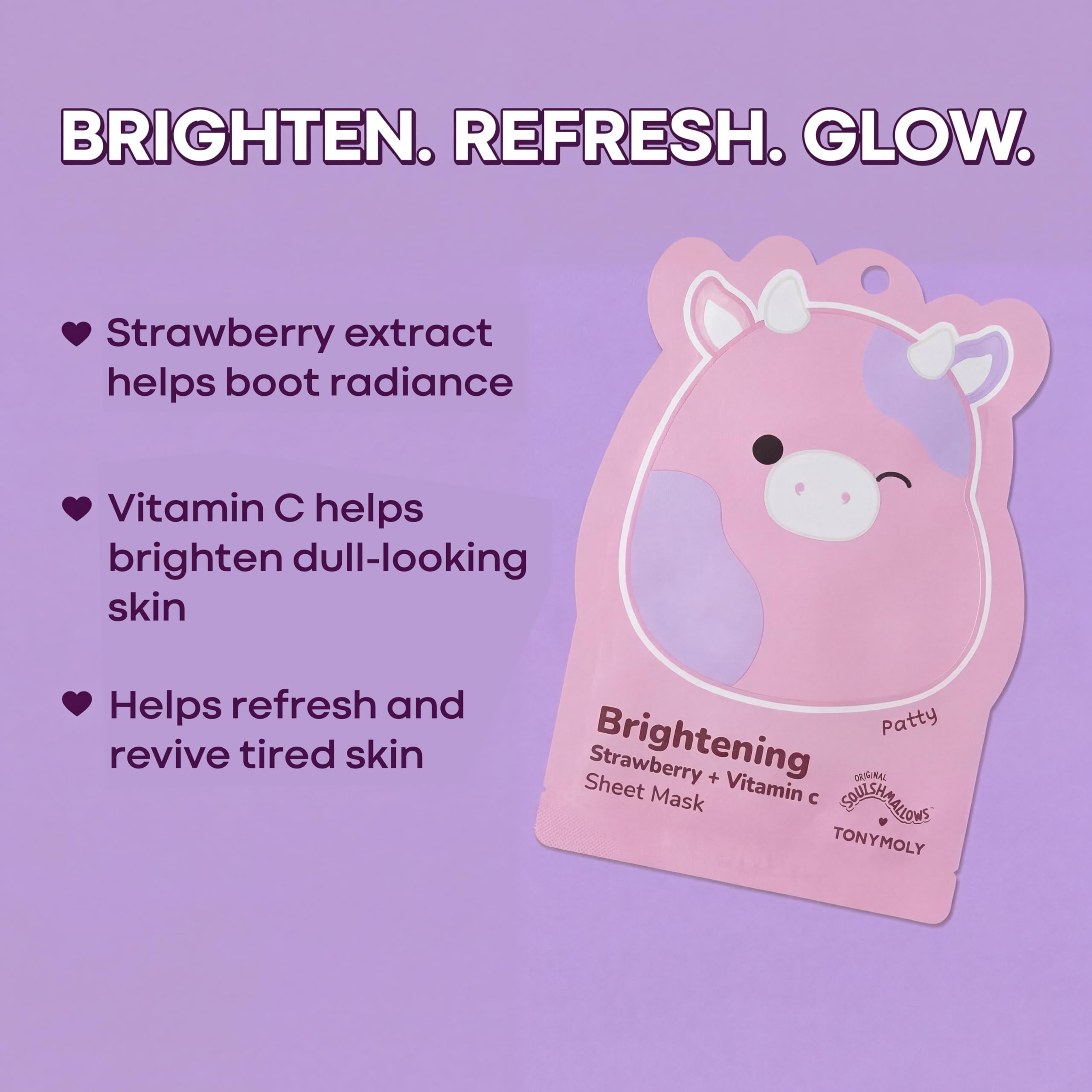 TONYMOLY x Squishmallows Patty the Cow Brightening Korean Face - TONYMOLY