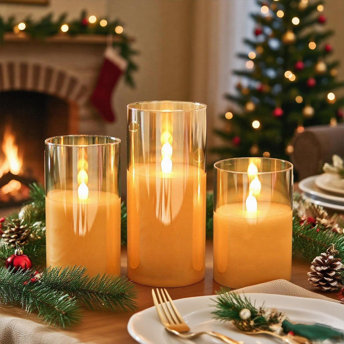 GenSwin Glass Rechargeable Flameless Candles with Remote - GenSwin Official Imagery - 8