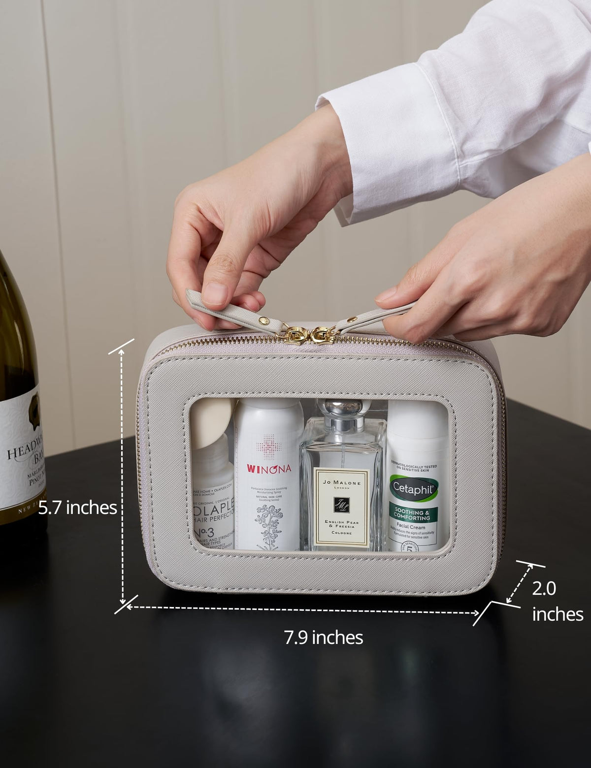 Clear Makeup Case Toiletry Bag Travel Medium Clear Cosmetic - Popvibe Official Imagery - 4