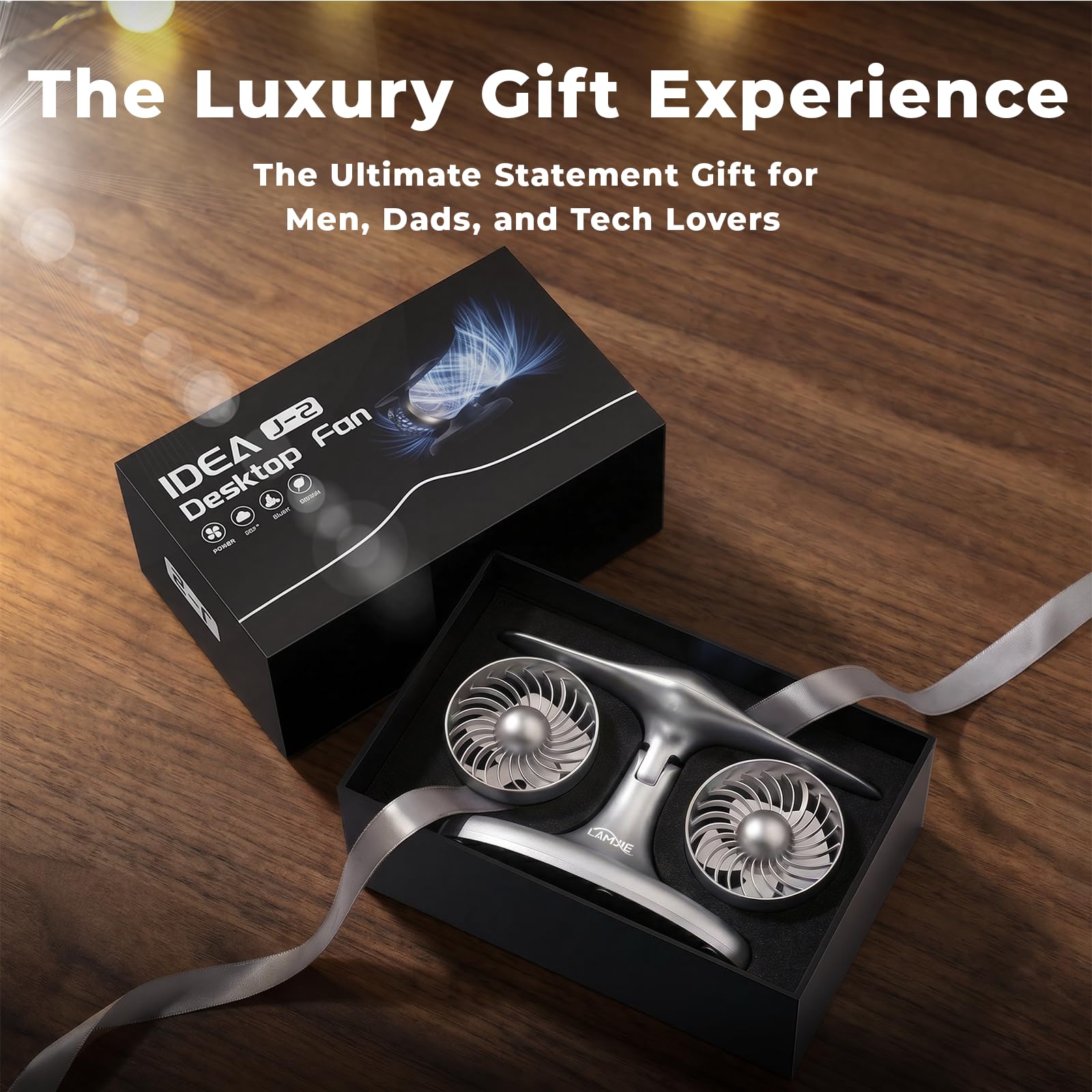 LAMJIE Jet Engine Desk Fan for Office, Rechargeable Table Fan Gif - LAMJIE Official Product View 3