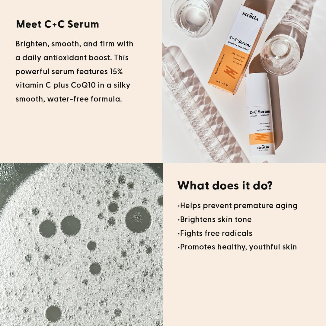 Stratia C+C Vitamin C Serum – 15% Potent Formula with 10% - Stratia