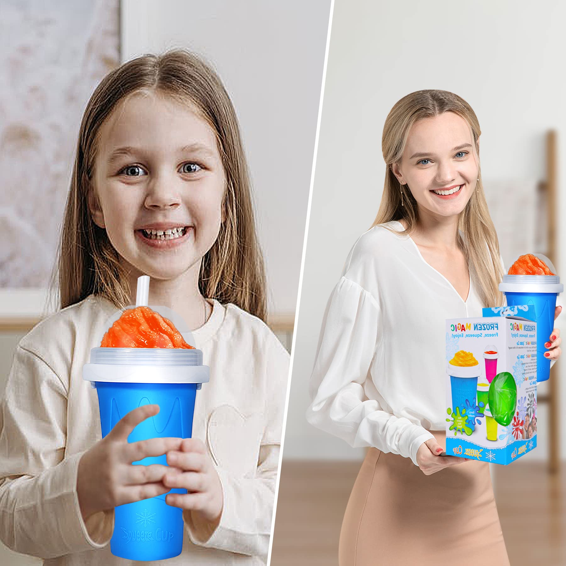 Color Land Slushie Maker Cup Frozen Magic Squeeze Slushy Cup, Ice Crea - View 6