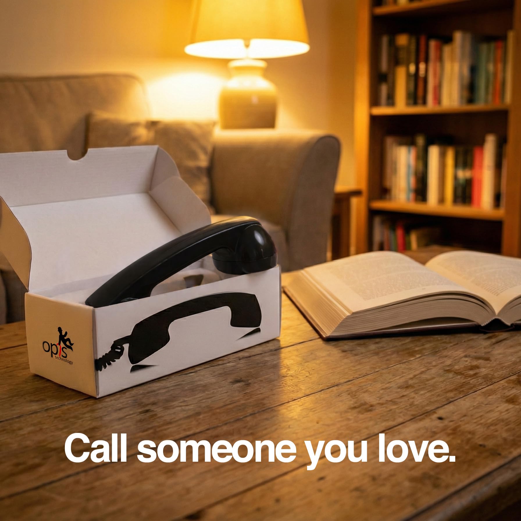 Black Opis Technology 60s Micro Retro Phone Handset for smartphones, vintage-style headphone with cord and classic design.