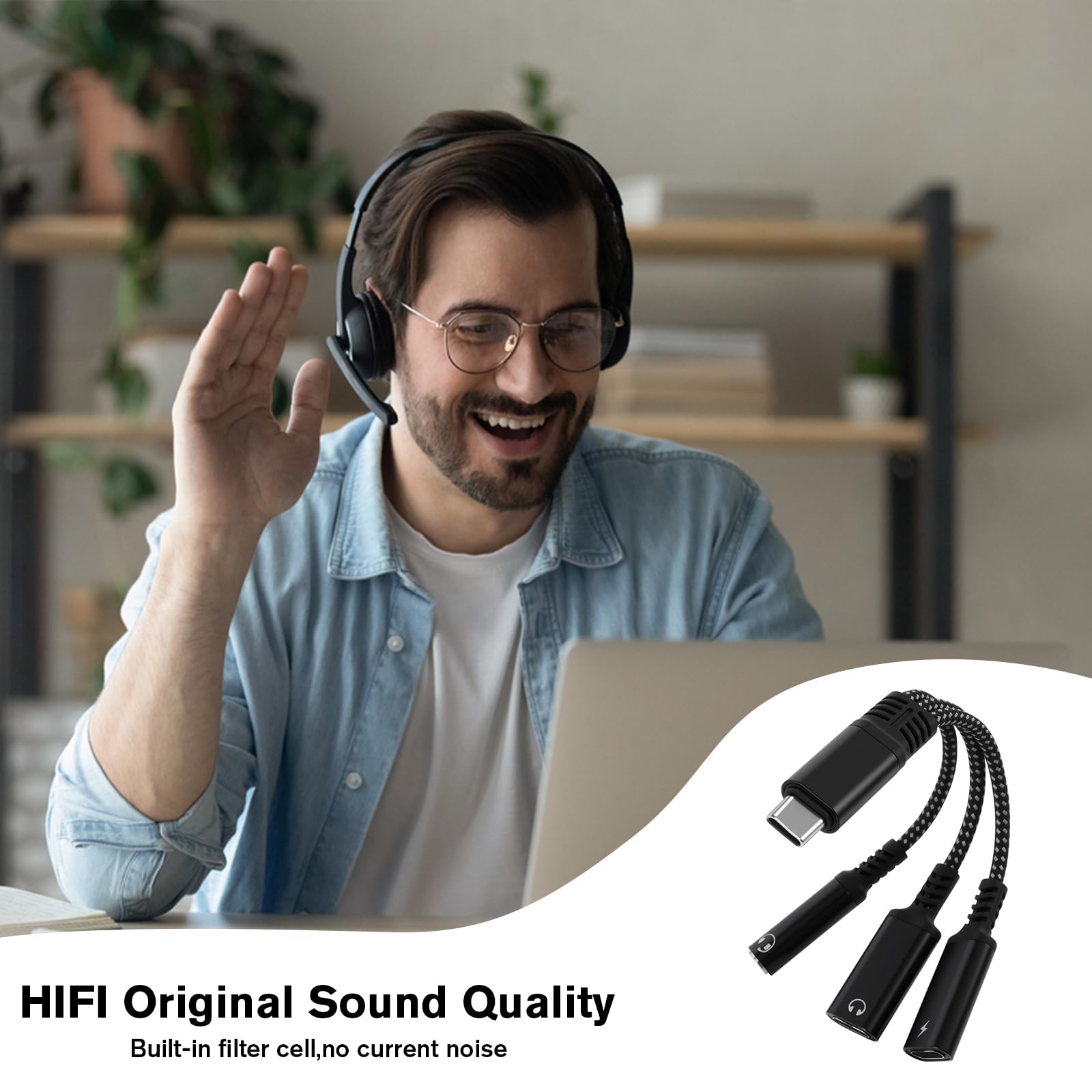 caojunzhen 1 in 3 USB C to Type-C Charging and Type-C Headphones by caojunzhen - Angle View 4