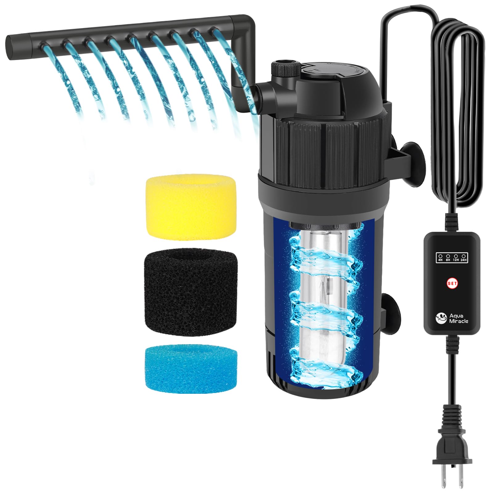 AquaMiracle Aquarium Filter for Green Water, U - V Fish Tank Filt - AquaMiracle Official Product View 8