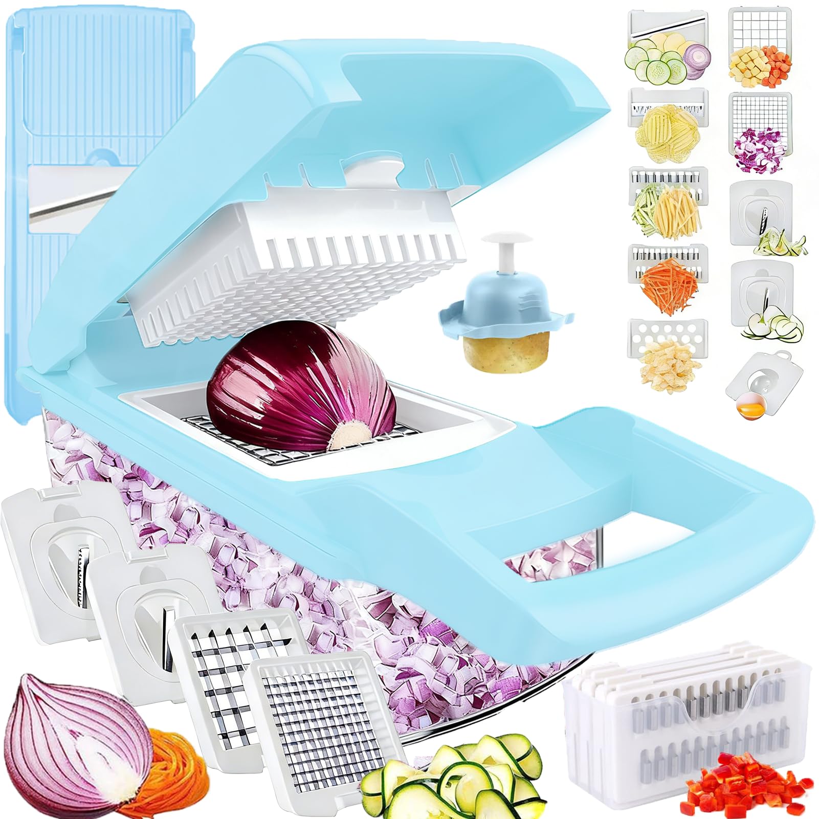 Dewpeton Vegetable Chopper Dicer with Container | Cheese Grater Mandol - View 6