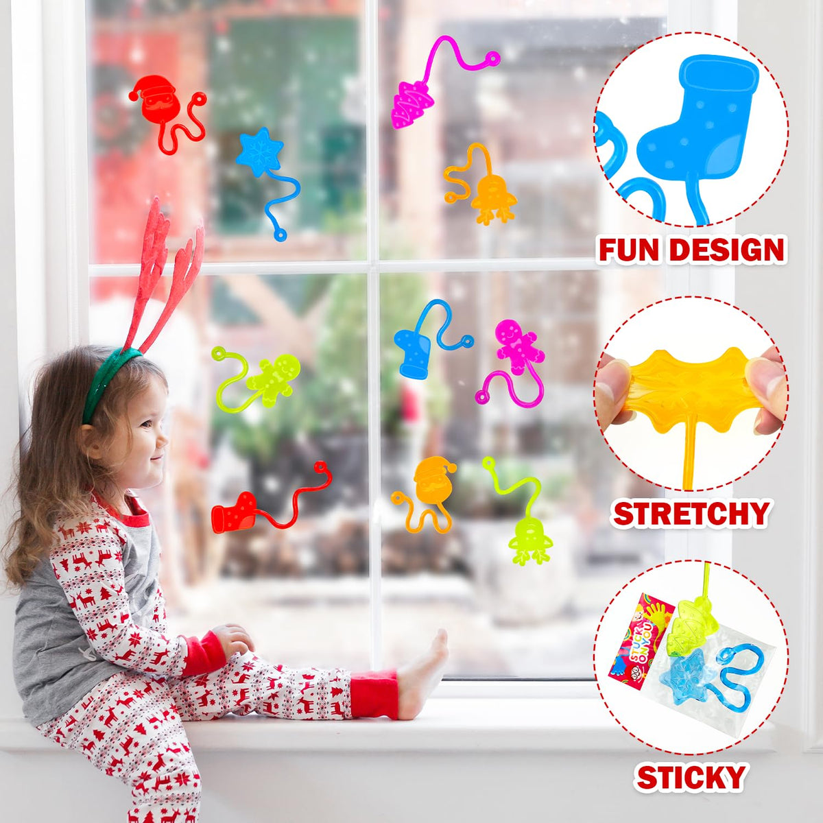 100 PCS Bulk Christmas Sticky Hands Toys Gifts for Toddlers - Wondrus Official Imagery - 6