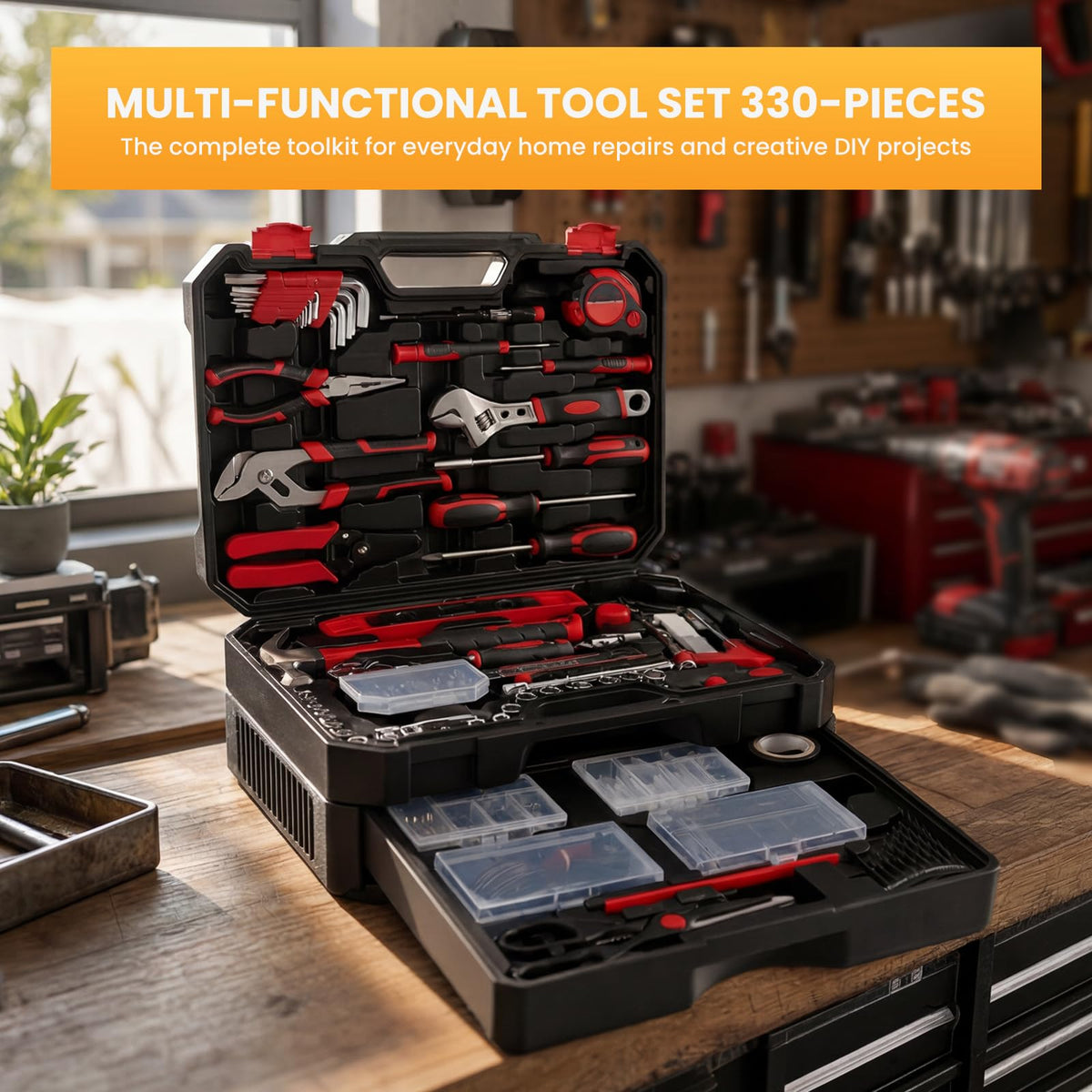 NEWBULIG 330 Piece Complete Tool Box Set Durable Homeowners - NEWBULIG Official Imagery - 8