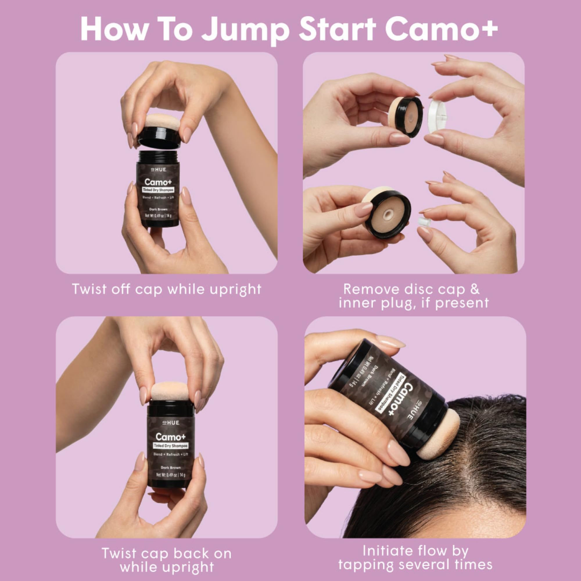 dpHUE Camo Tinted Dry Shampoo Dark Brown - dpHUE Official Imagery - 7