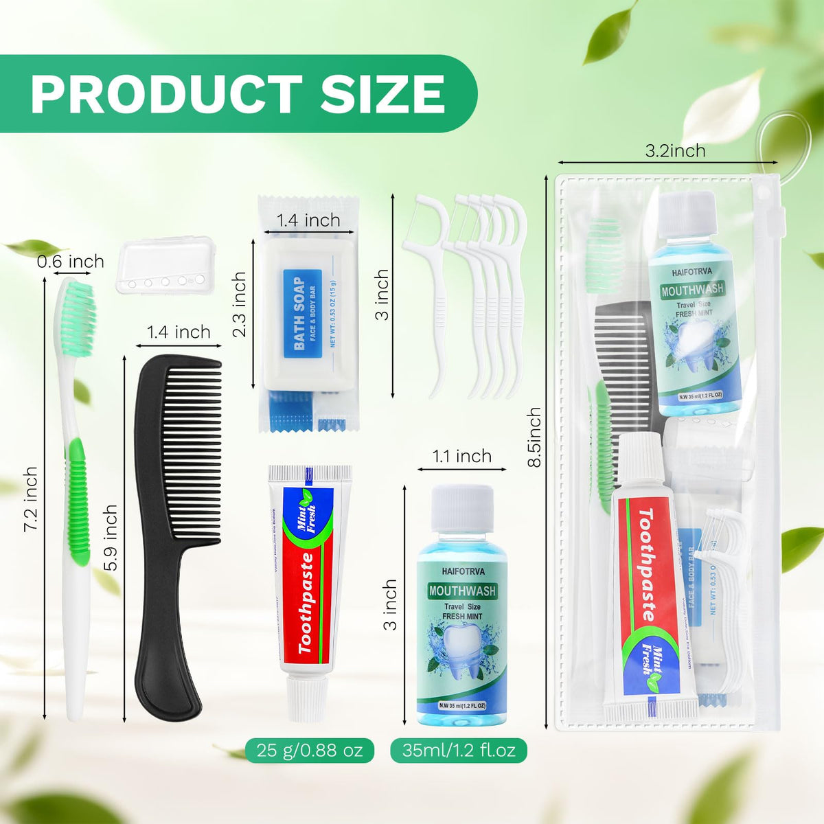 30 Set Personal Hygiene Kit Bulk 8 in 1 Travel Toothbrush - HAIFOTRVA Official Imagery - 5