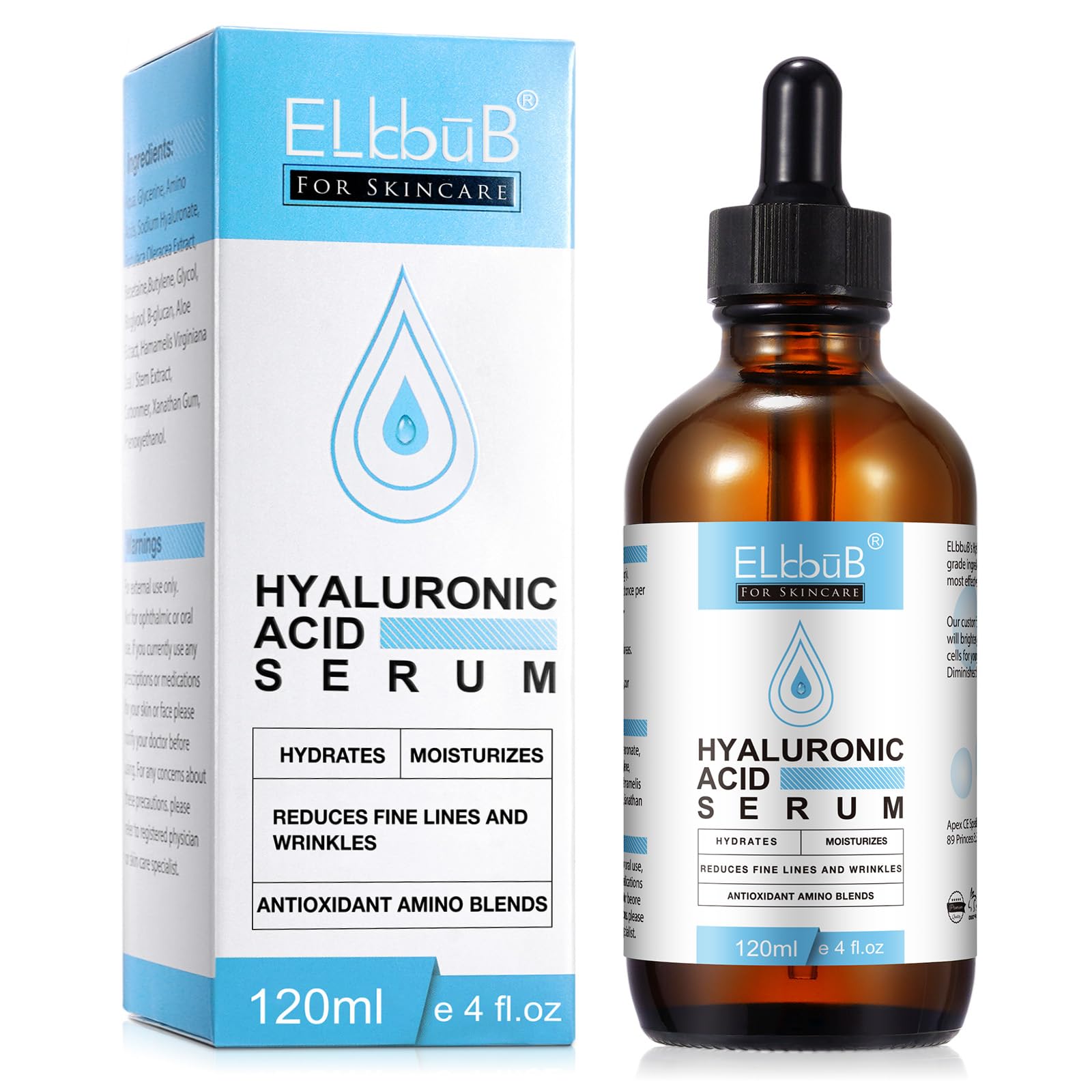 ELBBUB Hyaluronic Acid Serum for Face - Anti Aging & Moisturizing Wrinkle Seru - ELBBUB Official Product View 2