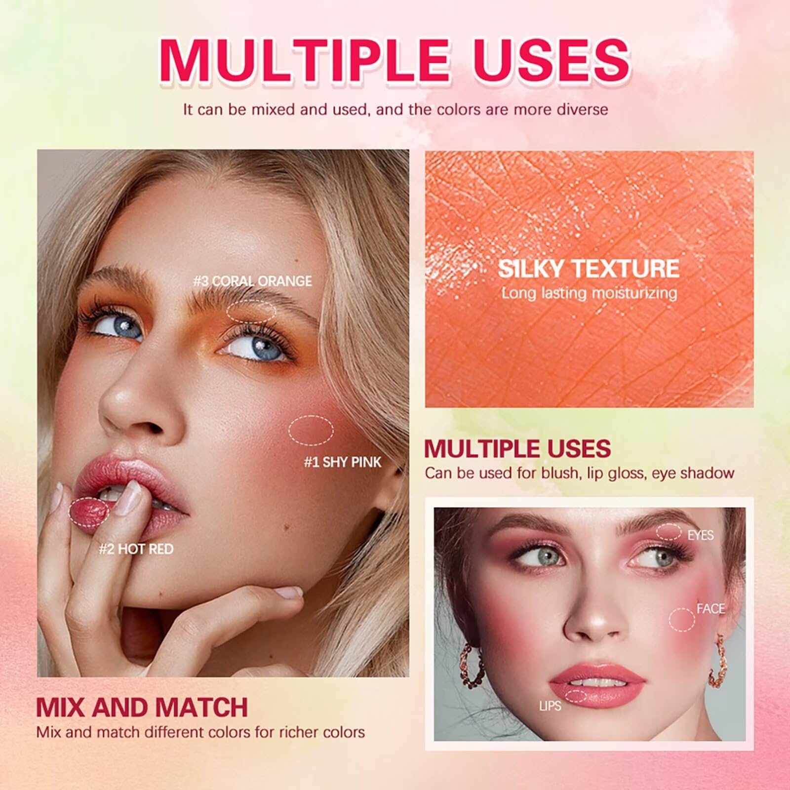 GMaxit Multi-Use Makeup Blush Stick,Beauty Solid Moisturizer,Waterproo - View 7