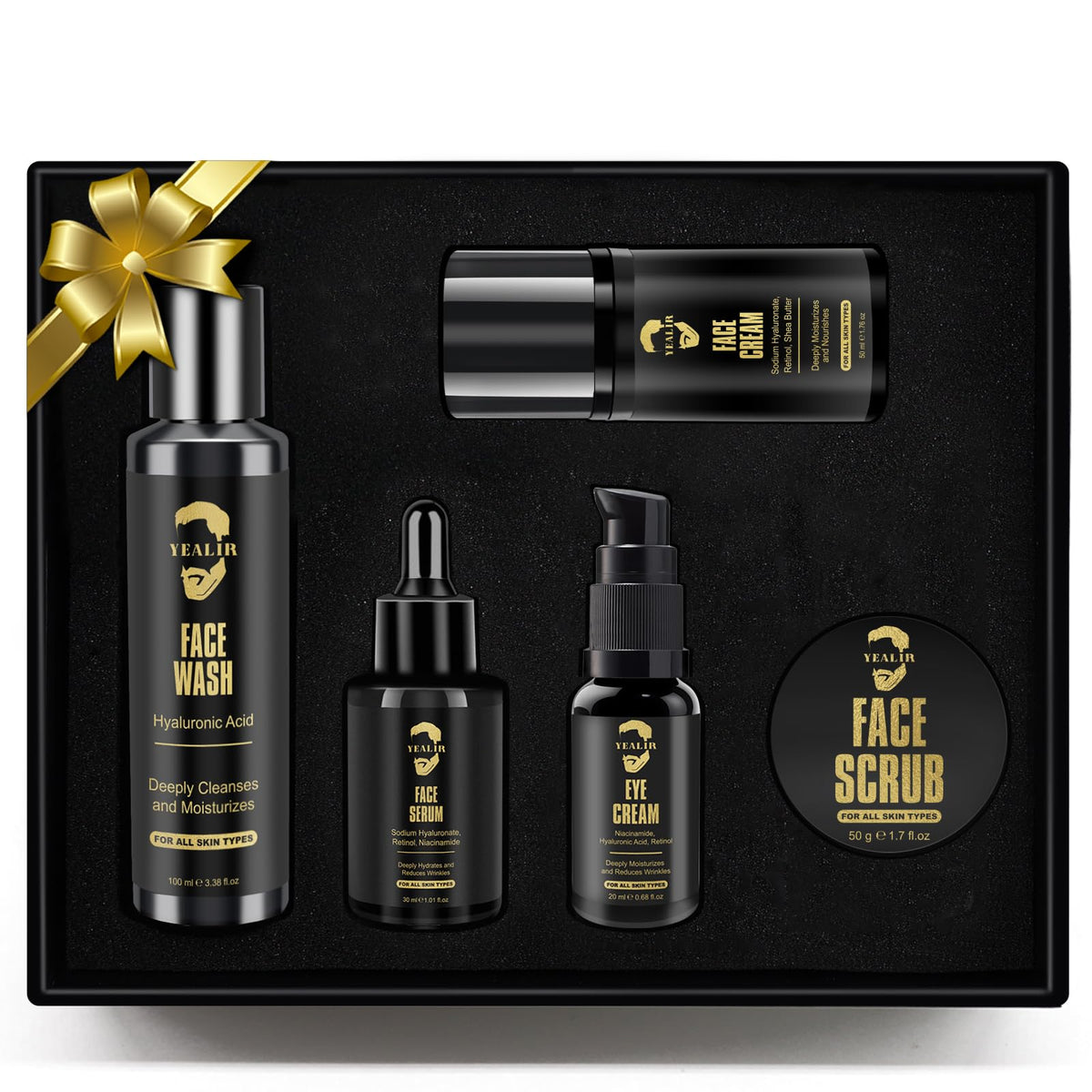 Mens Facial Skin Care Gift Set for Anti Aging Hydration Face - YEALIR Official Imagery - 2