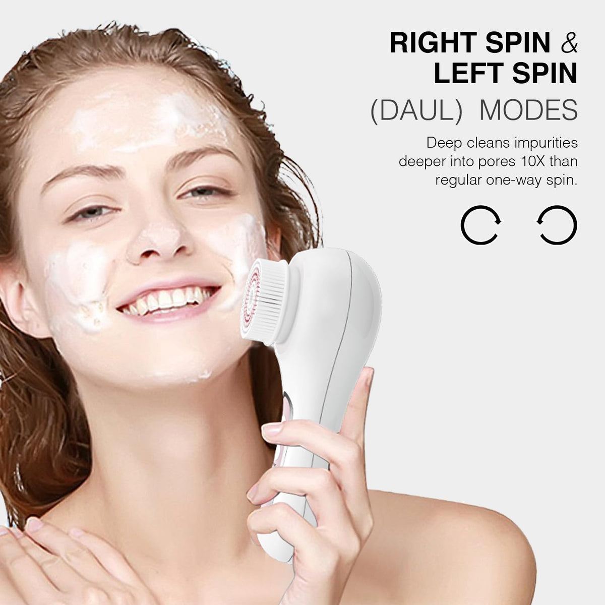 Electric Facial Cleansing Brush 2 Way Rotating Face Scrubber - Umickoo Official Imagery - 4