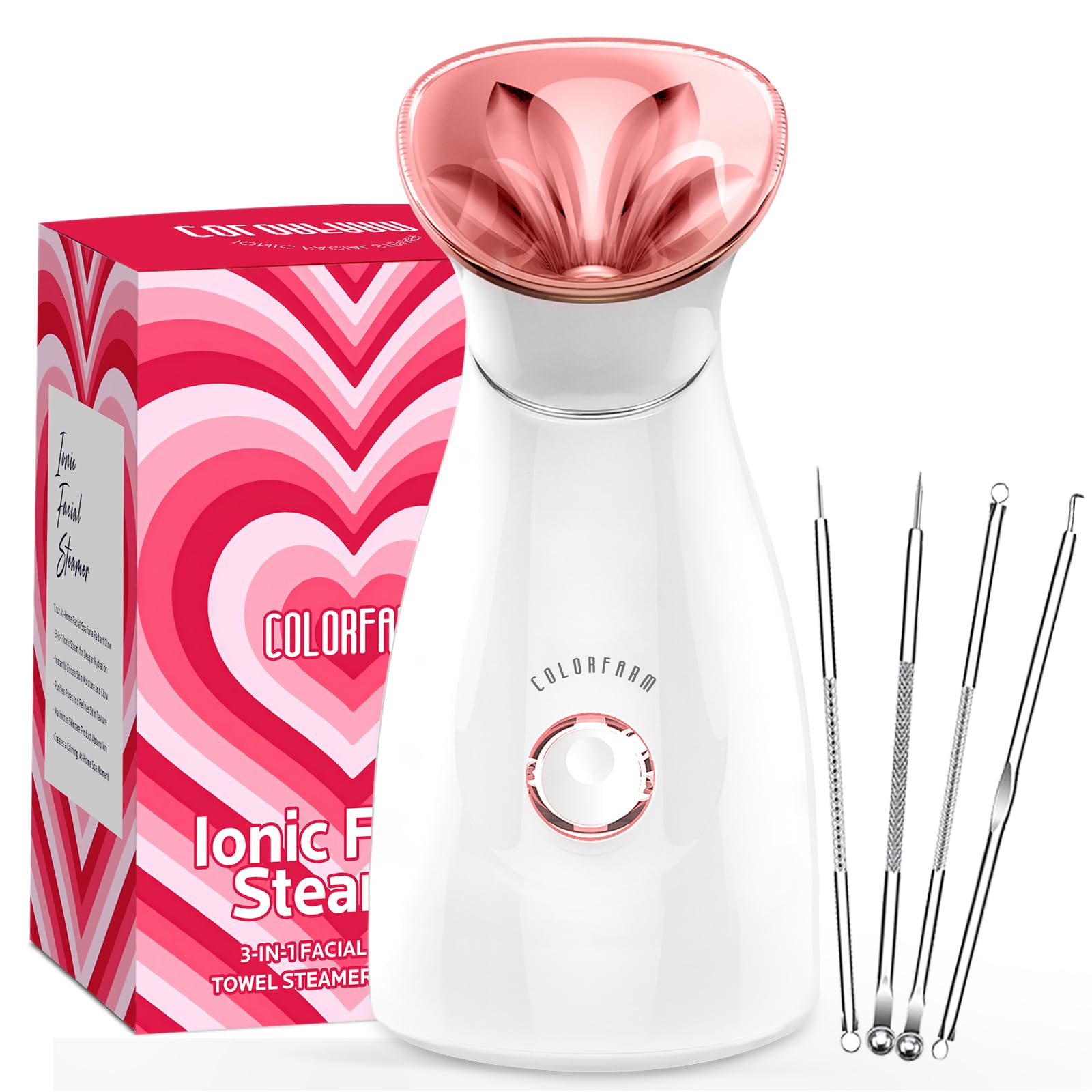 Colorfarm Facial Steamer Spa Kit with 17 Skin Care Tools for - colorfarm