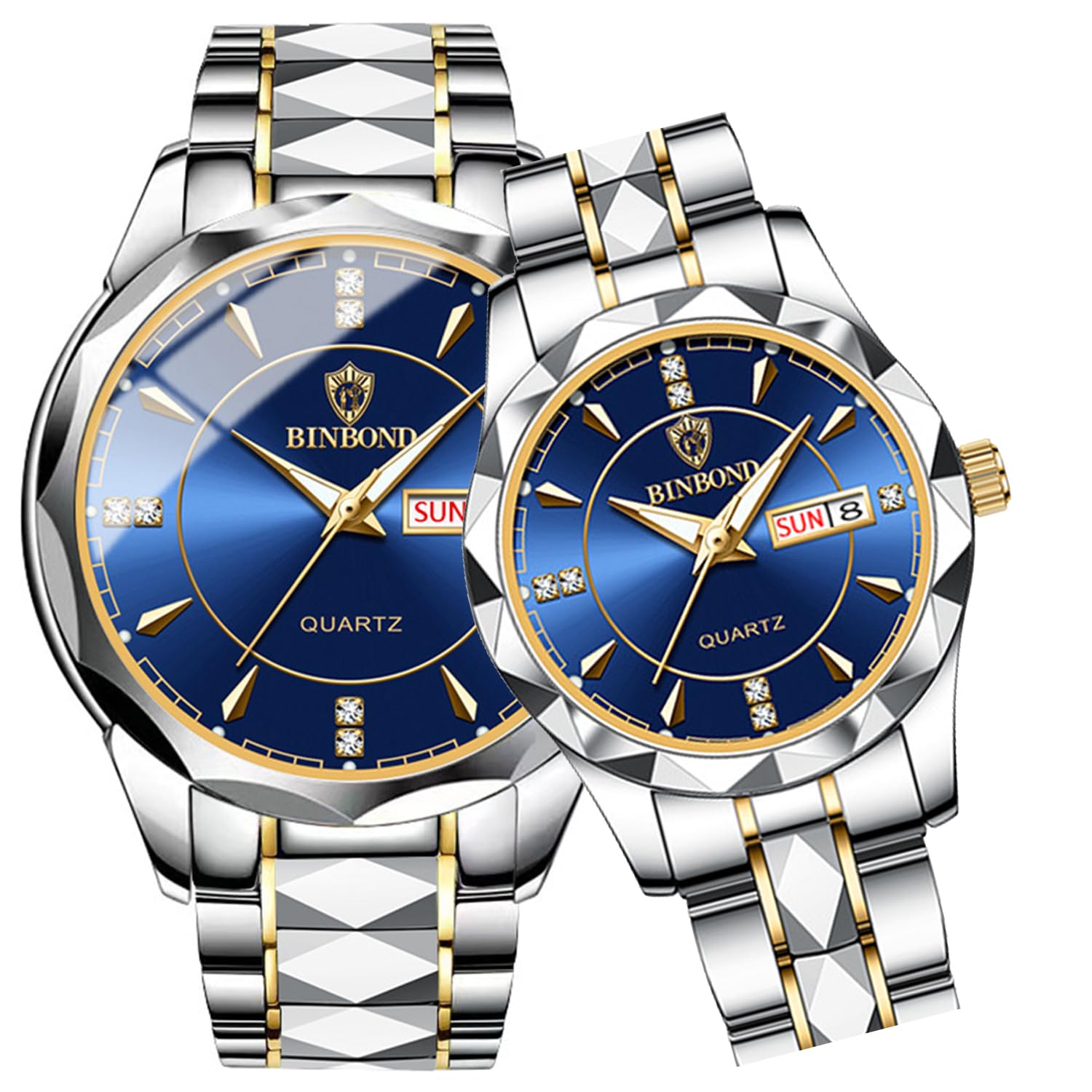 2PCS Valentines Couple Pair Watches Men and Women Luminous - Product Imagery